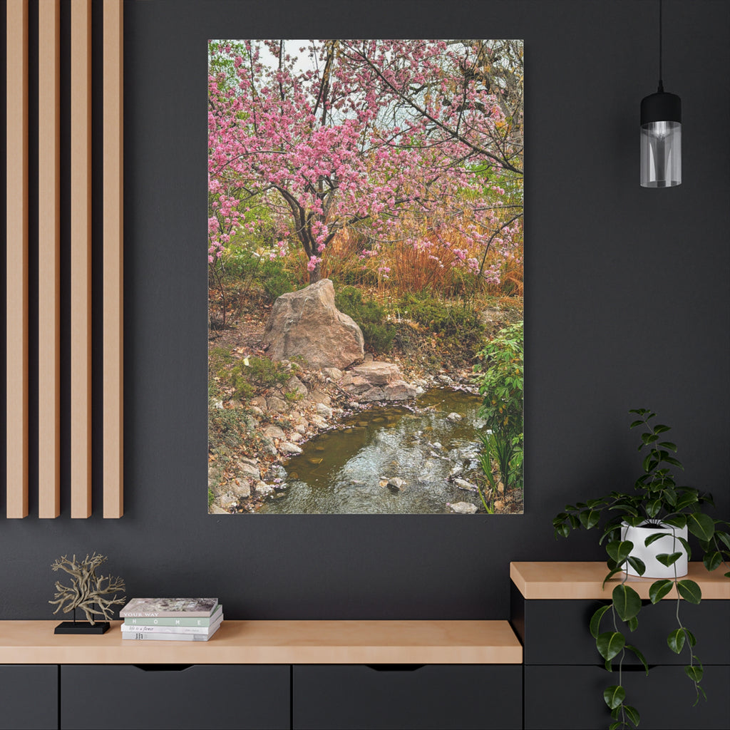 Canvas Wall Art, Pink Blossom Landscape Decor, Nature Photograph, Floral Print, Spring Home Decor, Gift for Nature Lovers