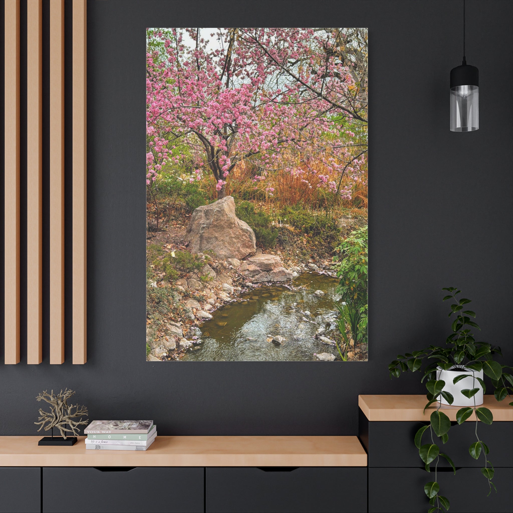 Canvas Wall Art, Pink Blossom Landscape Decor, Nature Photograph, Floral Print, Spring Home Decor, Gift for Nature Lovers