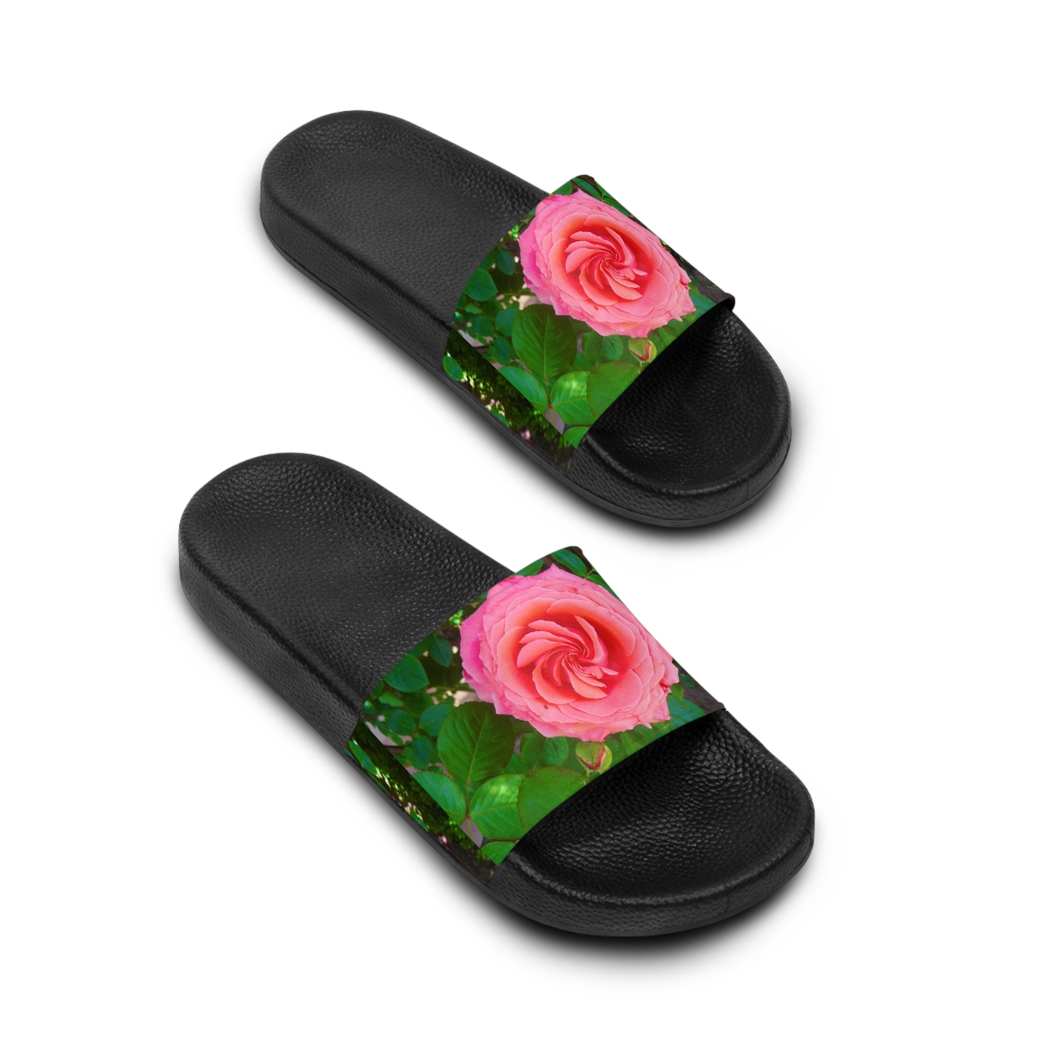 Floral Women's Slide Sandals | Cute Summer Slip-Ons, Beach Footwear, Casual Slides, Stylish Comfort Sandals, Gift for Her