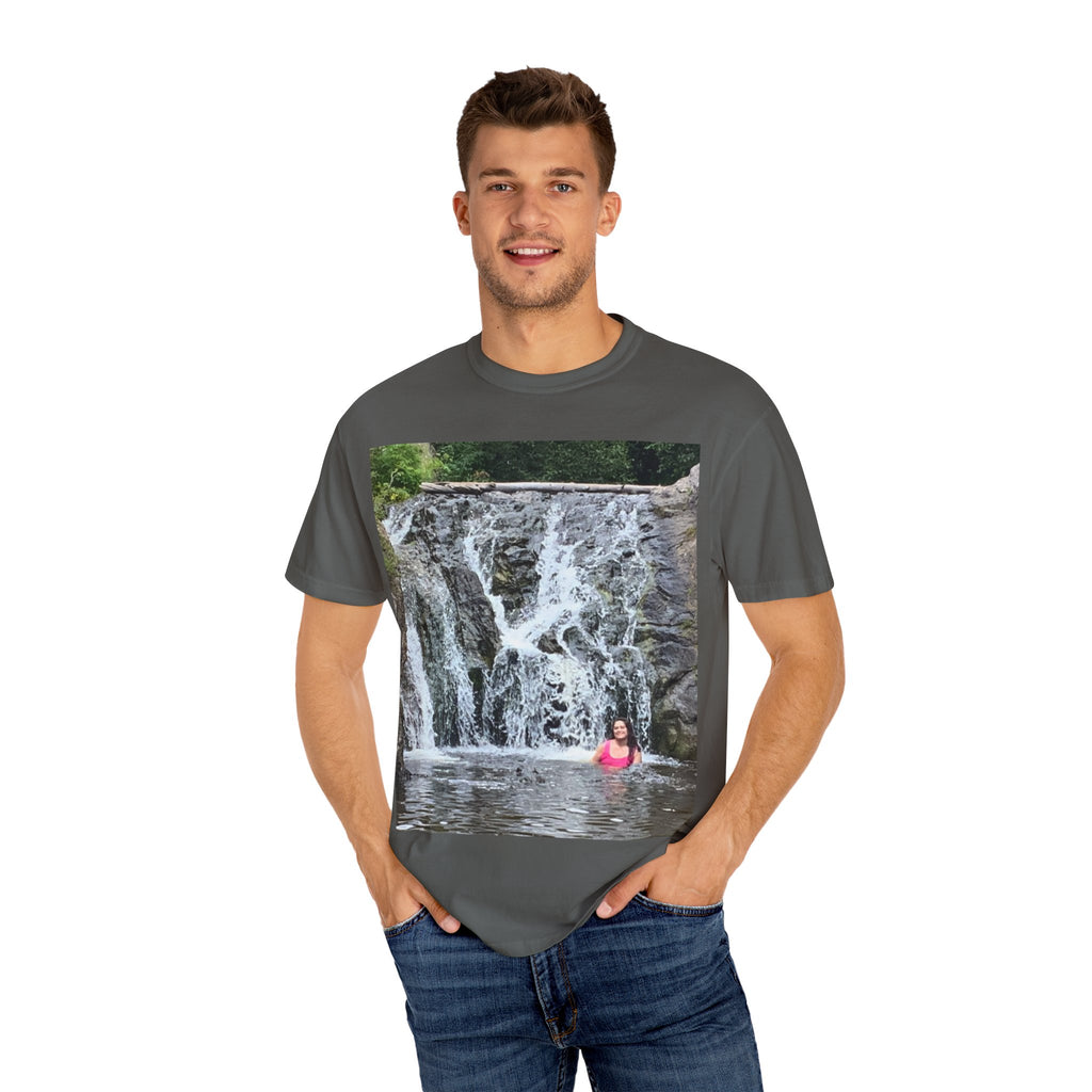 Nature-Inspired Unisex T-Shirt, Waterfall Tee, Outdoor Adventure Shirt, Casual Summer Top, Eco-Friendly Gift