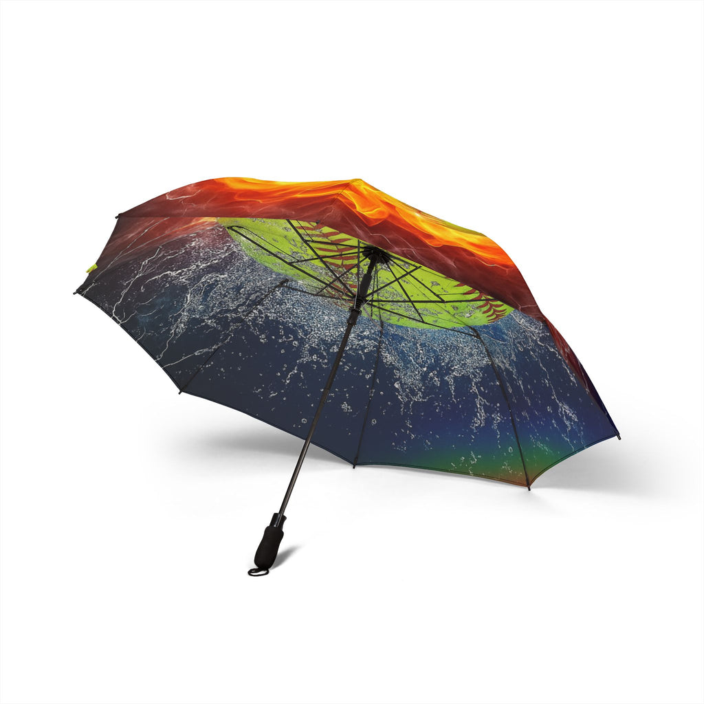 Bold Sporty Umbrella - Perfect for Softball Lovers, Unique Gift, Rainy Days, Outdoor Events, Vibrant Sunfire Design