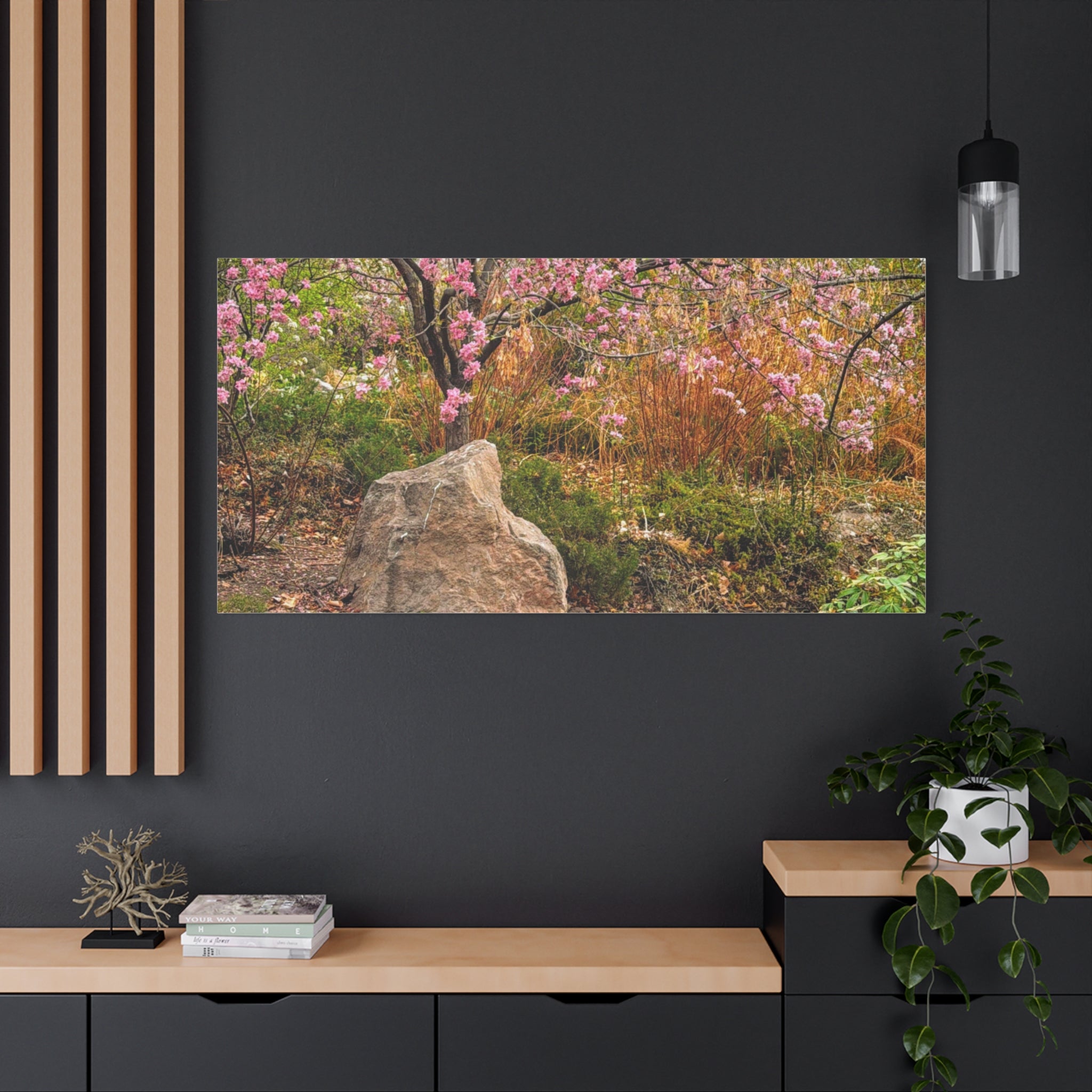 Canvas Wall Art, Pink Blossom Landscape Decor, Nature Photograph, Floral Print, Spring Home Decor, Gift for Nature Lovers