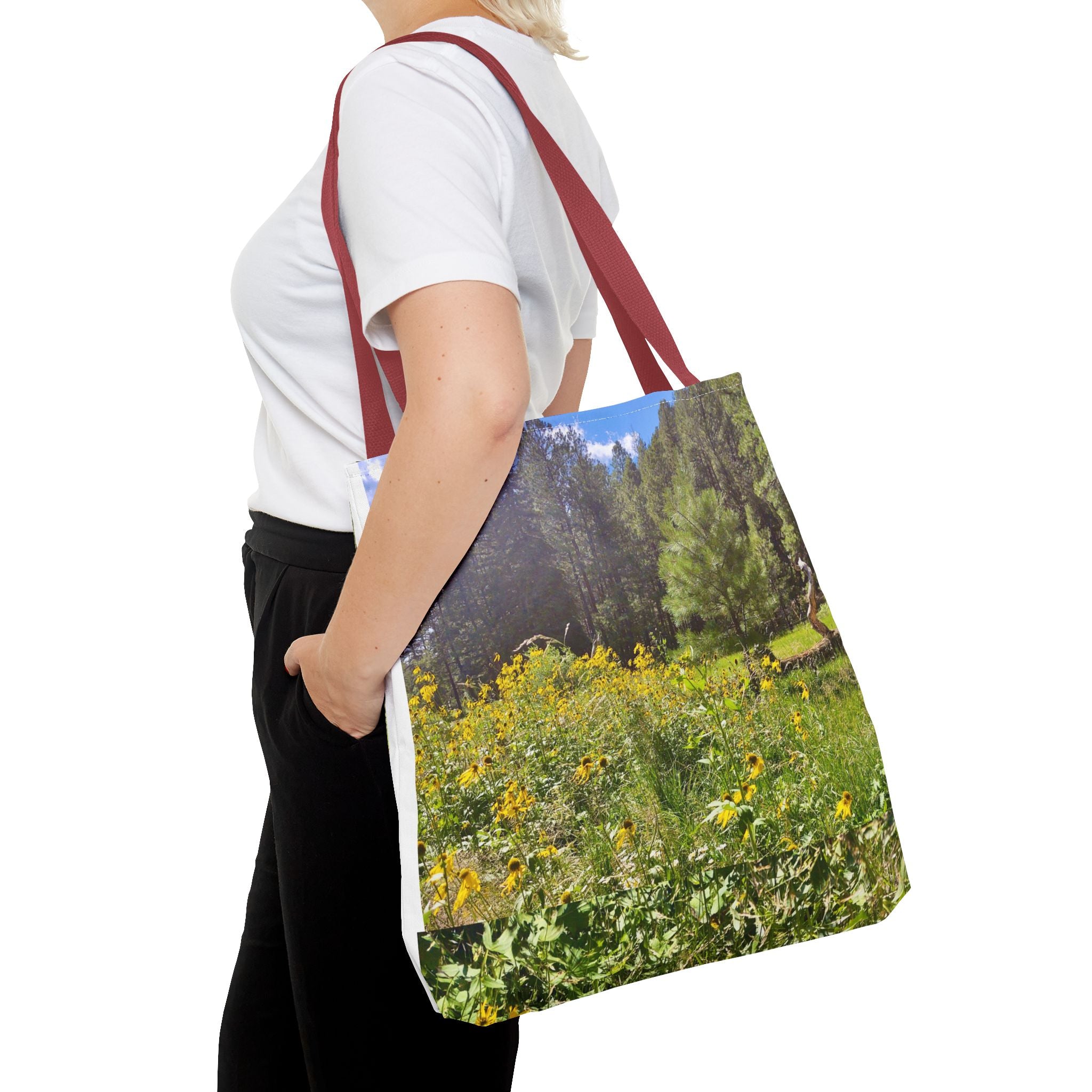 Nature-Inspired Tote Bag, Eco-Friendly Shopping Bag, Flower Print Purse, Gift for Nature Lovers, Summer Picnic Carrier