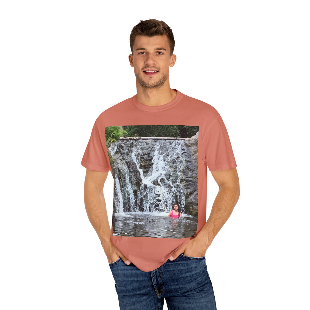 Nature-Inspired Unisex T-Shirt, Waterfall Tee, Outdoor Adventure Shirt, Casual Summer Top, Eco-Friendly Gift