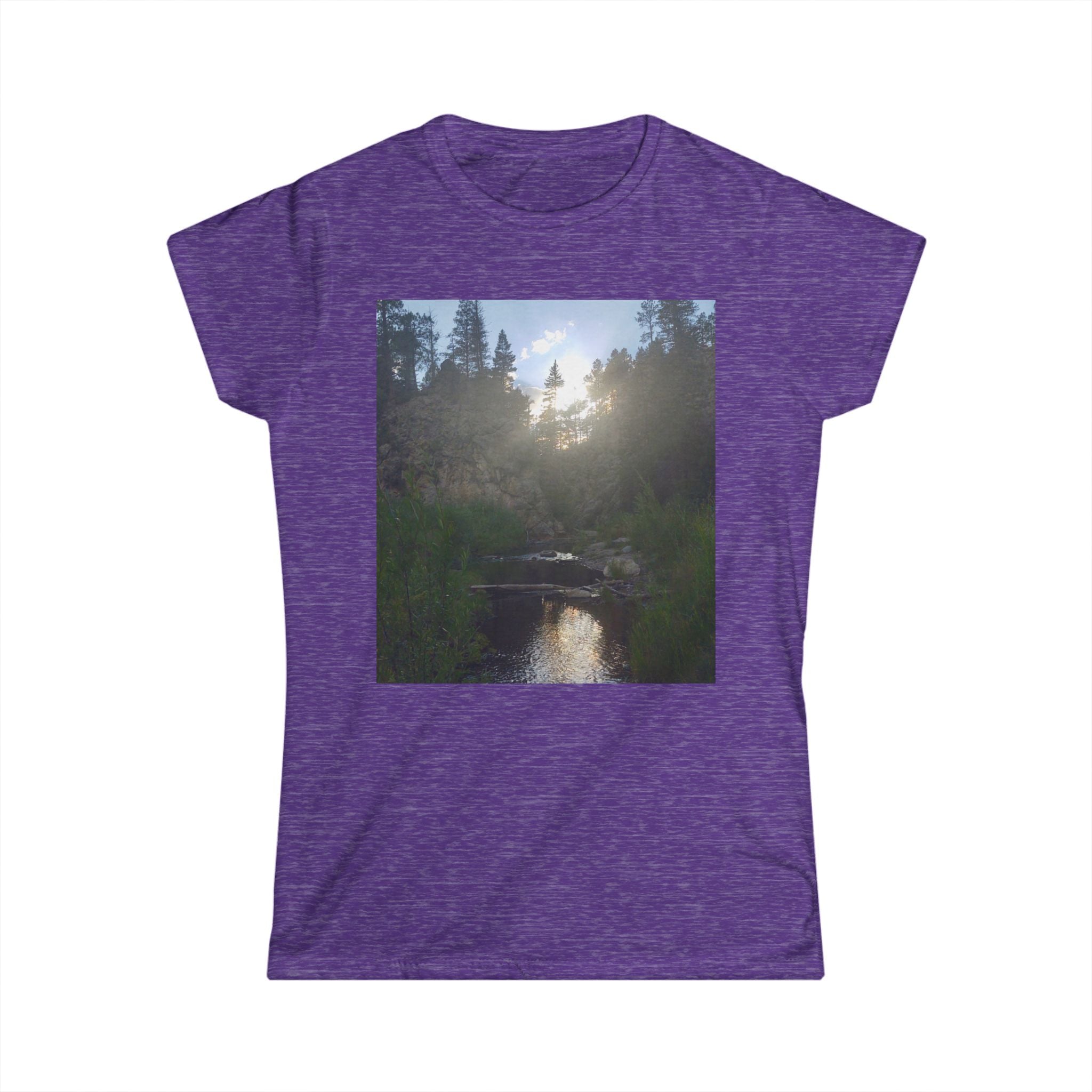 Nature-Inspired Women's Softstyle Tee, Outdoor T-Shirt, Relaxed Fit Top, Gift for Nature Lovers, Hiking Apparel, Casual Wear