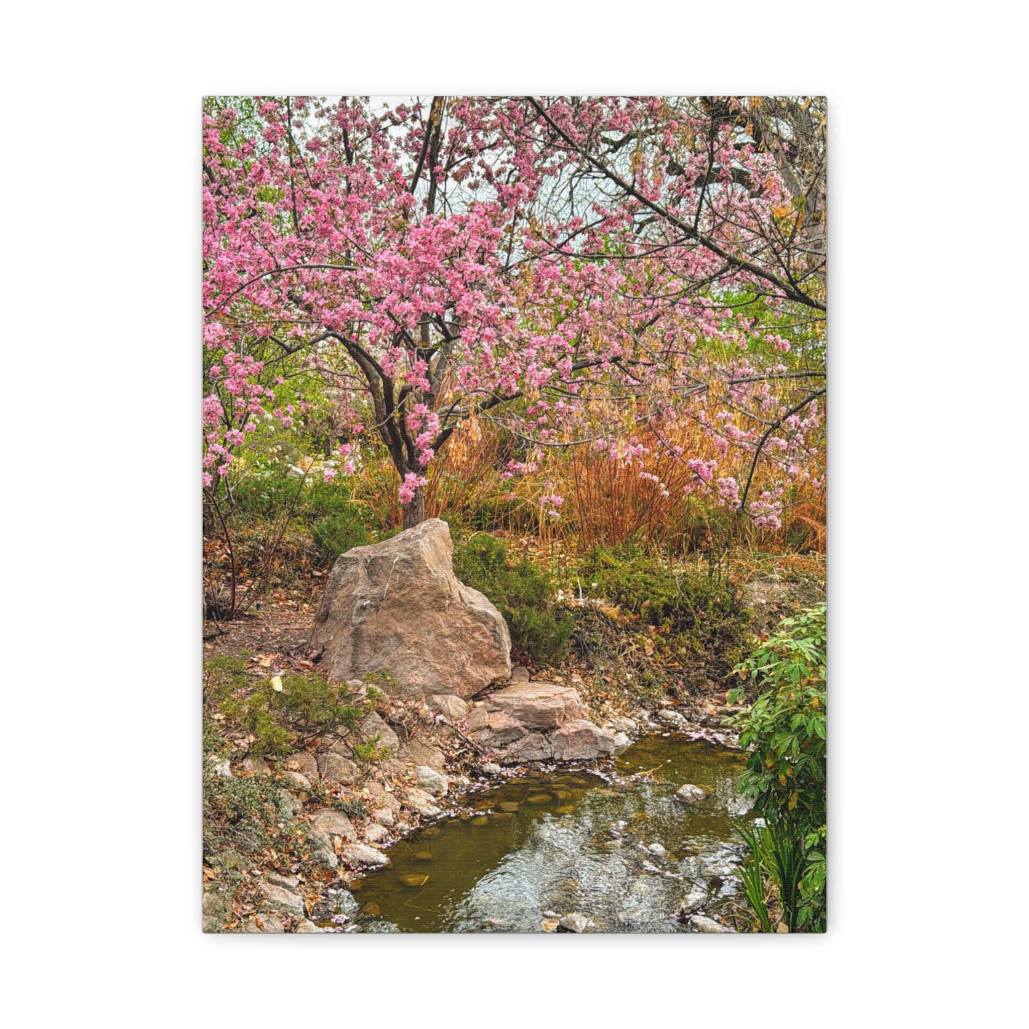 Canvas Wall Art, Pink Blossom Landscape Decor, Nature Photograph, Floral Print, Spring Home Decor, Gift for Nature Lovers
