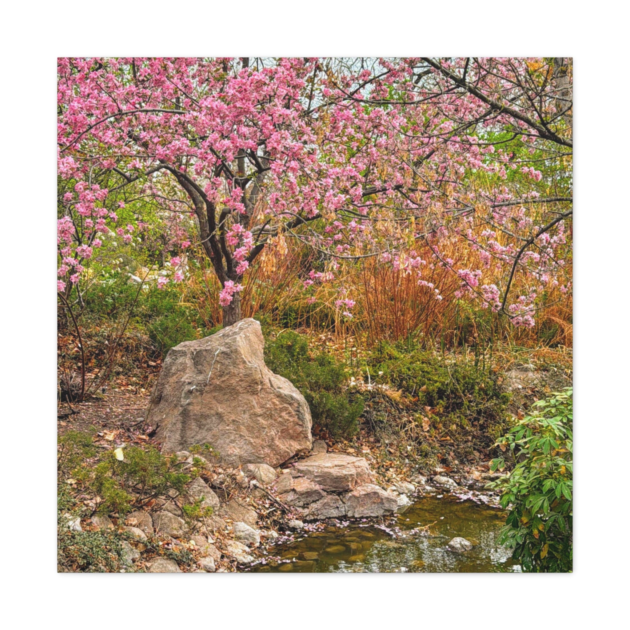Canvas Wall Art, Pink Blossom Landscape Decor, Nature Photograph, Floral Print, Spring Home Decor, Gift for Nature Lovers