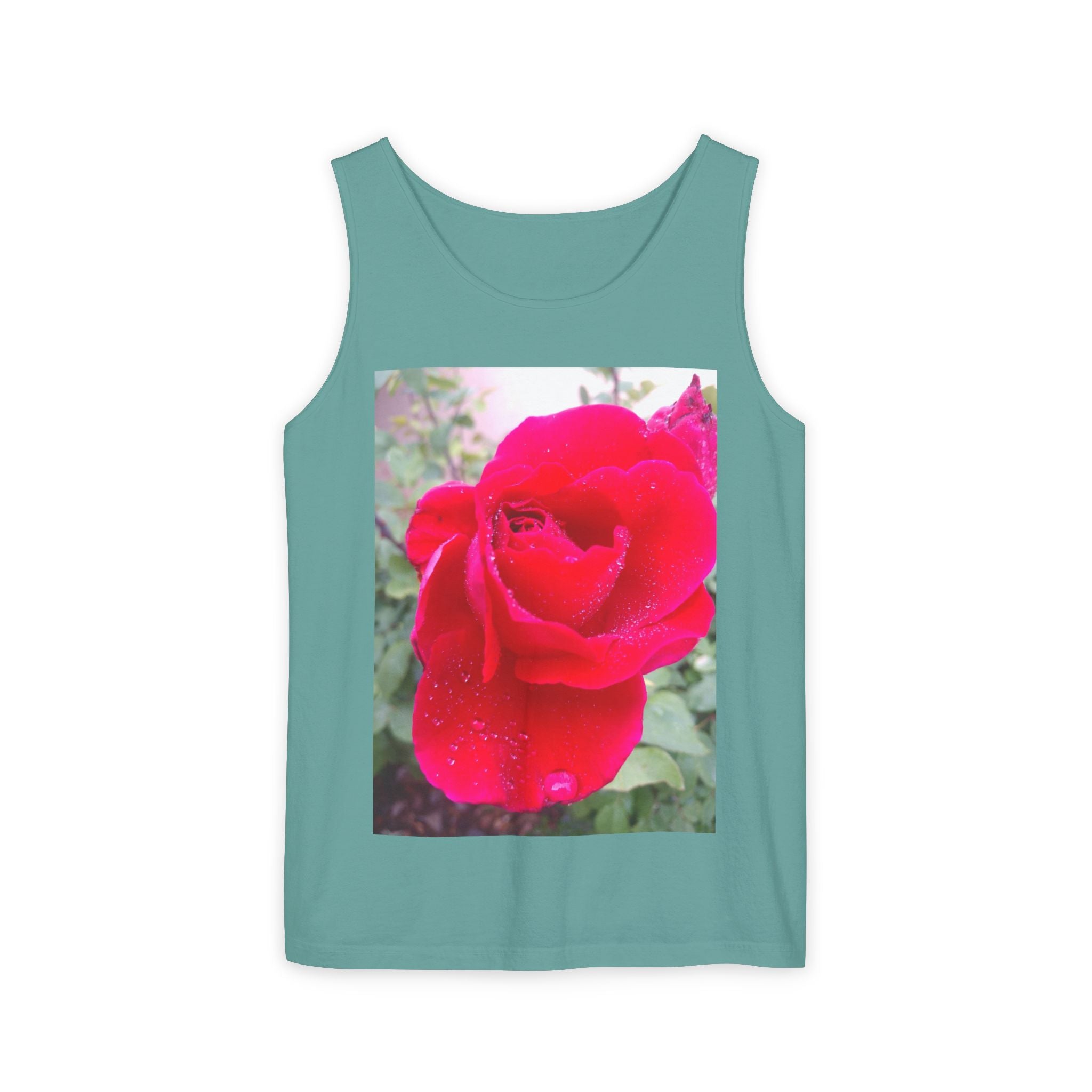 Rose Print Unisex Tank Top, Floral Graphic Tee, Summer Fashion, Beachwear, Gift for Her, Casual Outfit