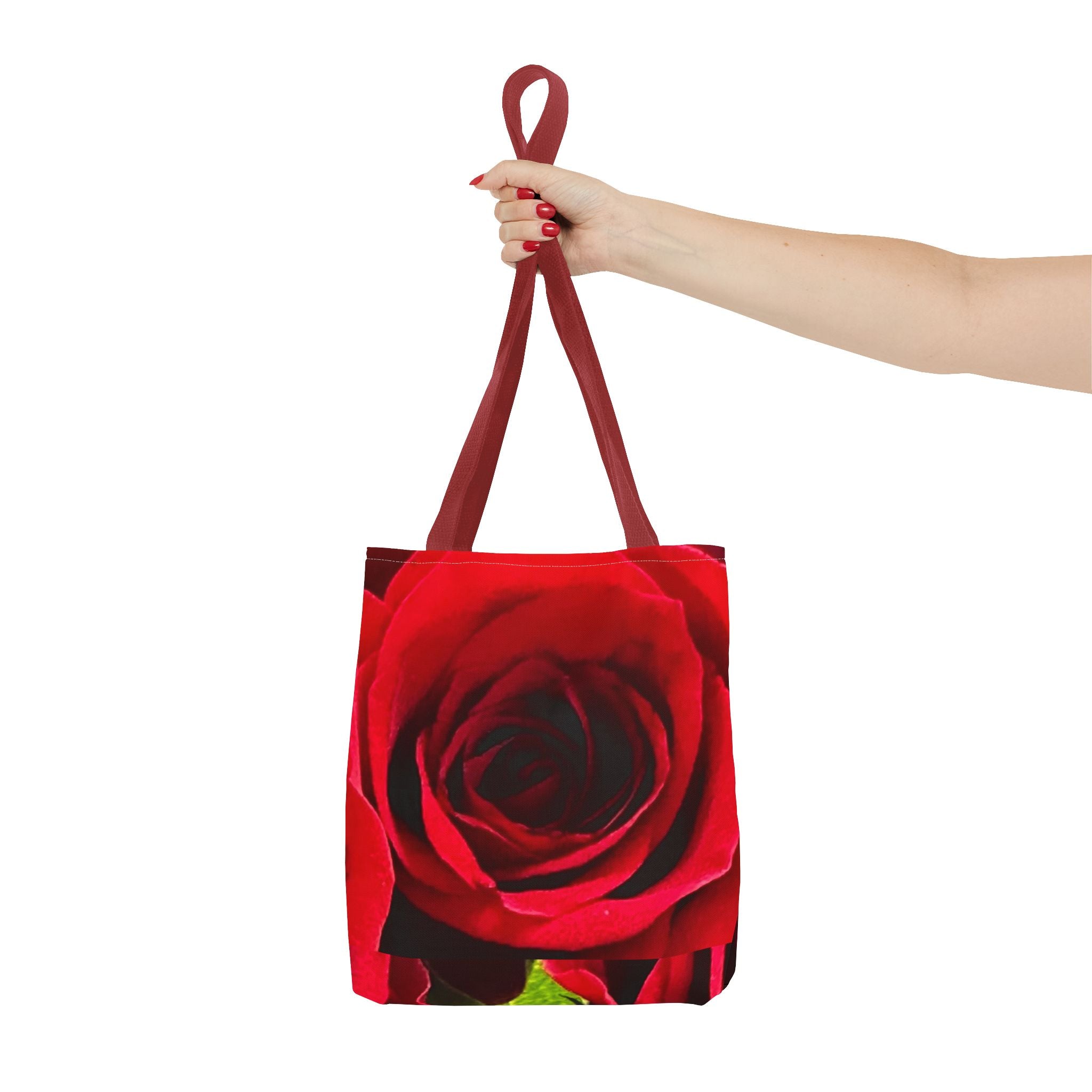 Romantic Floral Tote Bag, Stylish Grocery Bag, Perfect Gift for Mothers Day, Beach Tote, Everyday Use, AOP Red Rose Design