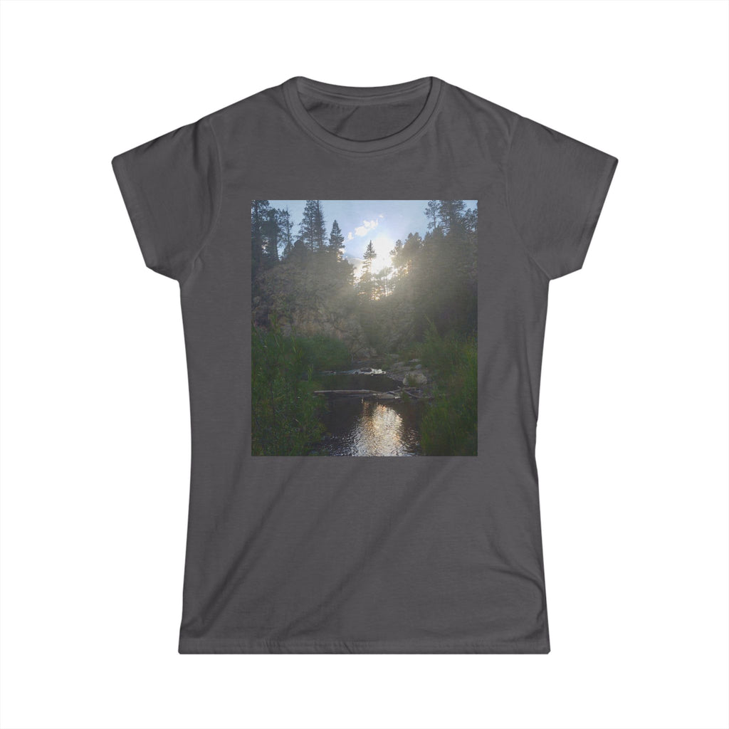 Nature-Inspired Women's Softstyle Tee, Outdoor T-Shirt, Relaxed Fit Top, Gift for Nature Lovers, Hiking Apparel, Casual Wear
