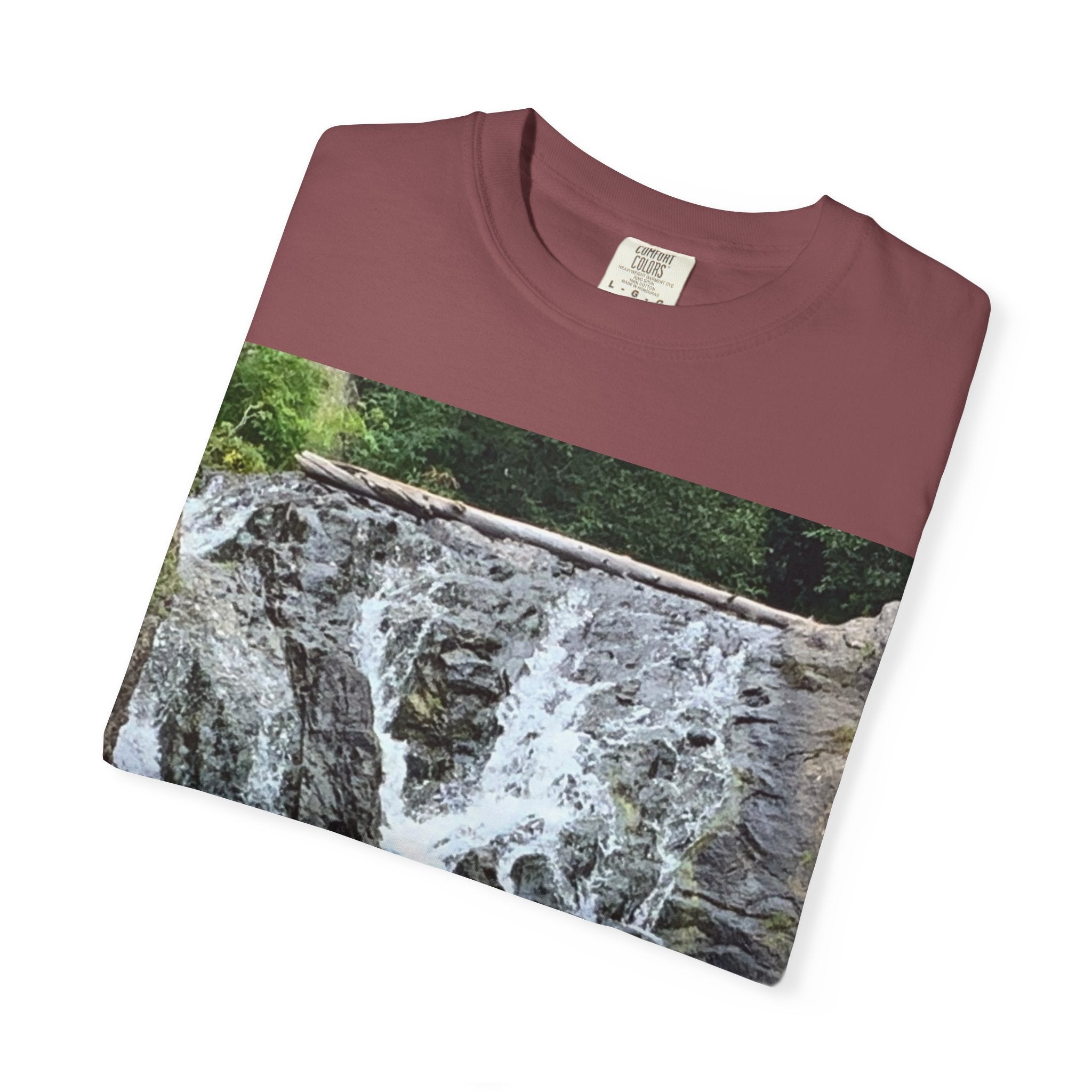 Nature-Inspired Unisex T-Shirt, Waterfall Tee, Outdoor Adventure Shirt, Casual Summer Top, Eco-Friendly Gift