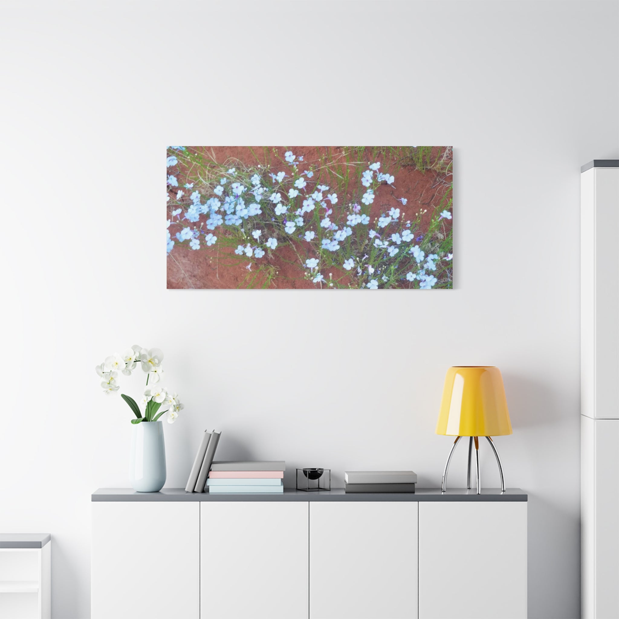 Botanical Wall Art, Flower Decor, Nature Canvas, Home Decoration, Blue Floral Print, Gift for Her, Art for Living Room