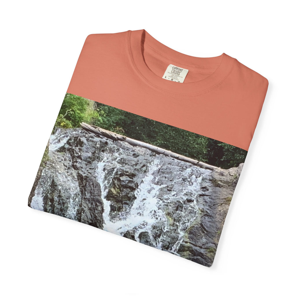 Nature-Inspired Unisex T-Shirt, Waterfall Tee, Outdoor Adventure Shirt, Casual Summer Top, Eco-Friendly Gift