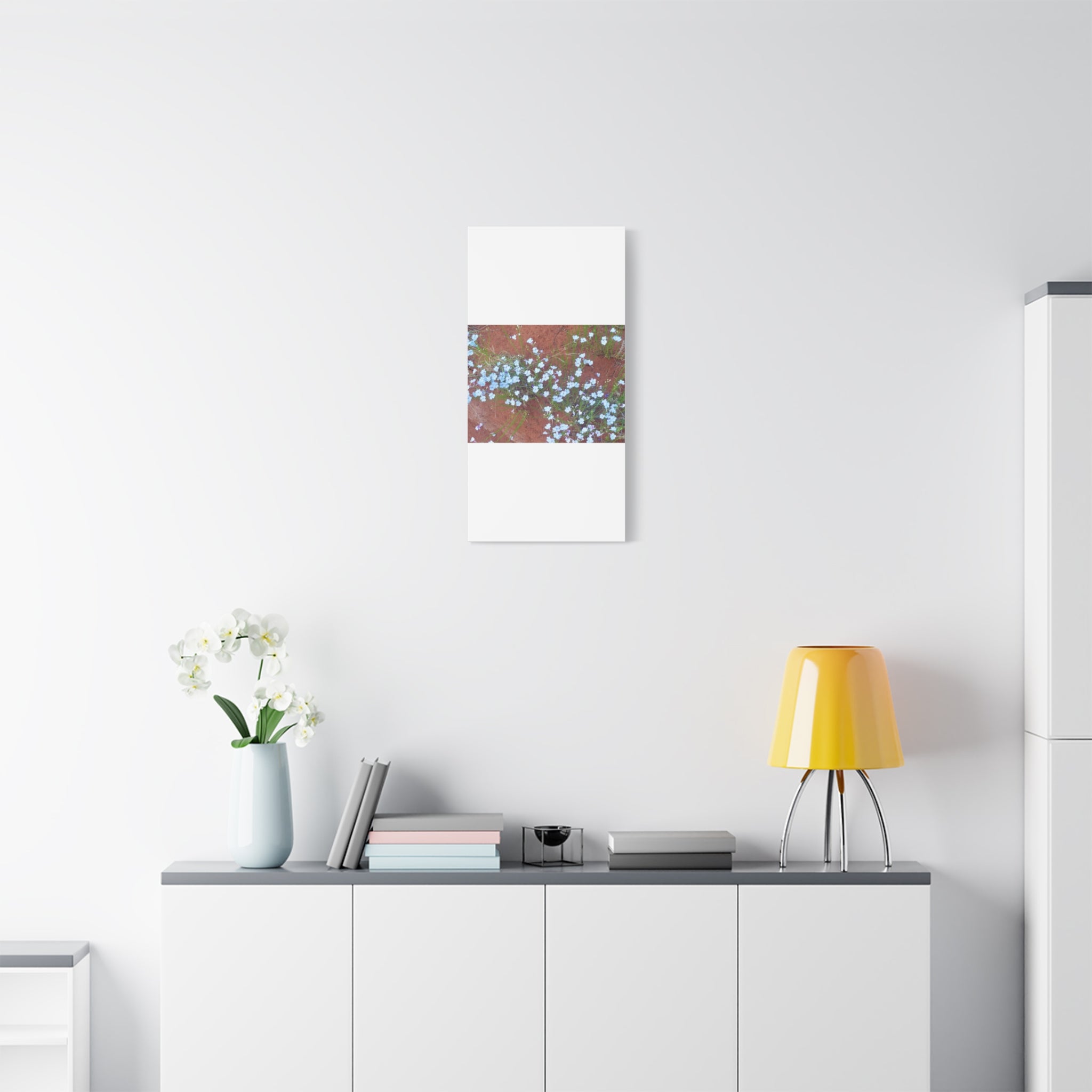 Botanical Wall Art, Flower Decor, Nature Canvas, Home Decoration, Blue Floral Print, Gift for Her, Art for Living Room