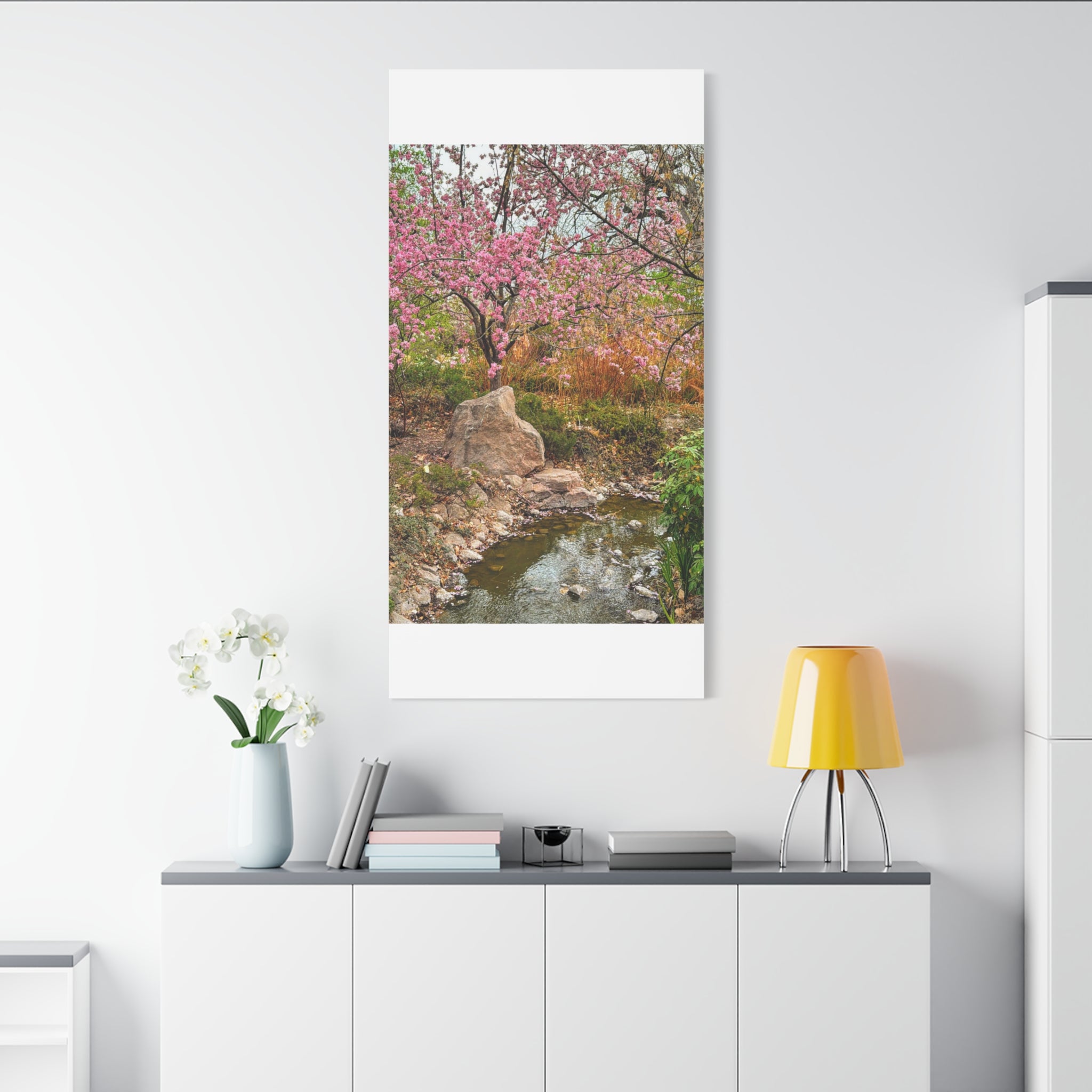 Canvas Wall Art, Pink Blossom Landscape Decor, Nature Photograph, Floral Print, Spring Home Decor, Gift for Nature Lovers