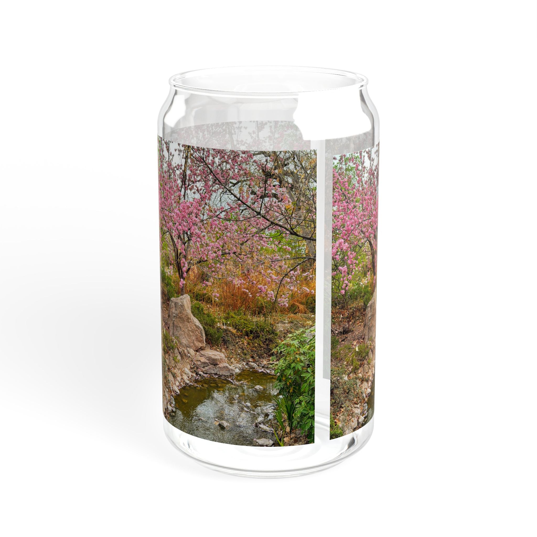 Nature-Inspired Sipper Glass with Bamboo Lid | Eco-Friendly Drinkware for Refreshing Beverages, Perfect for Summer, Picnics, and Gifts