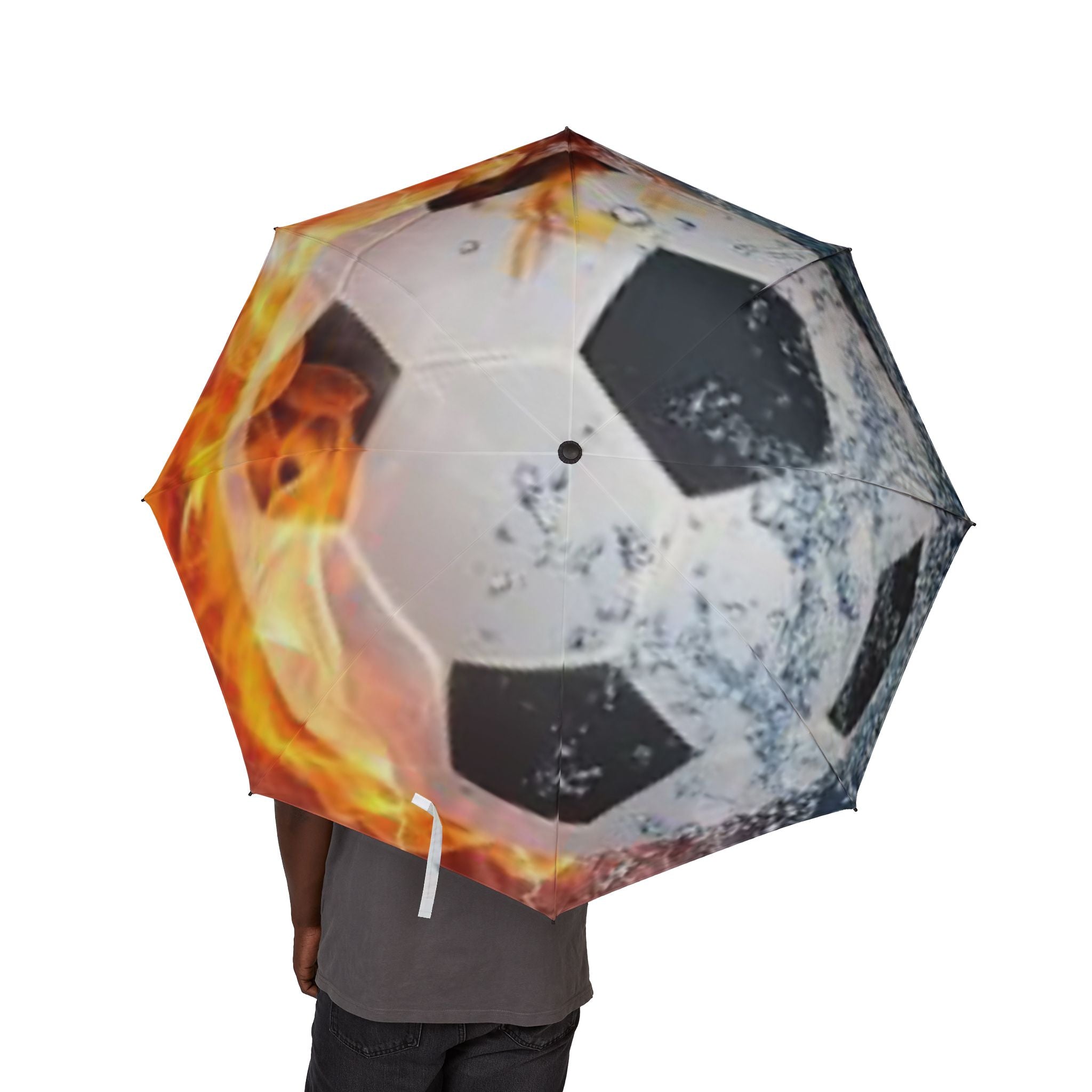 Soccer-Inspired Foldable Umbrella - Sports Fan Gift, Weather Essentials, Rain Gear, Outdoor Activities, Unique Design