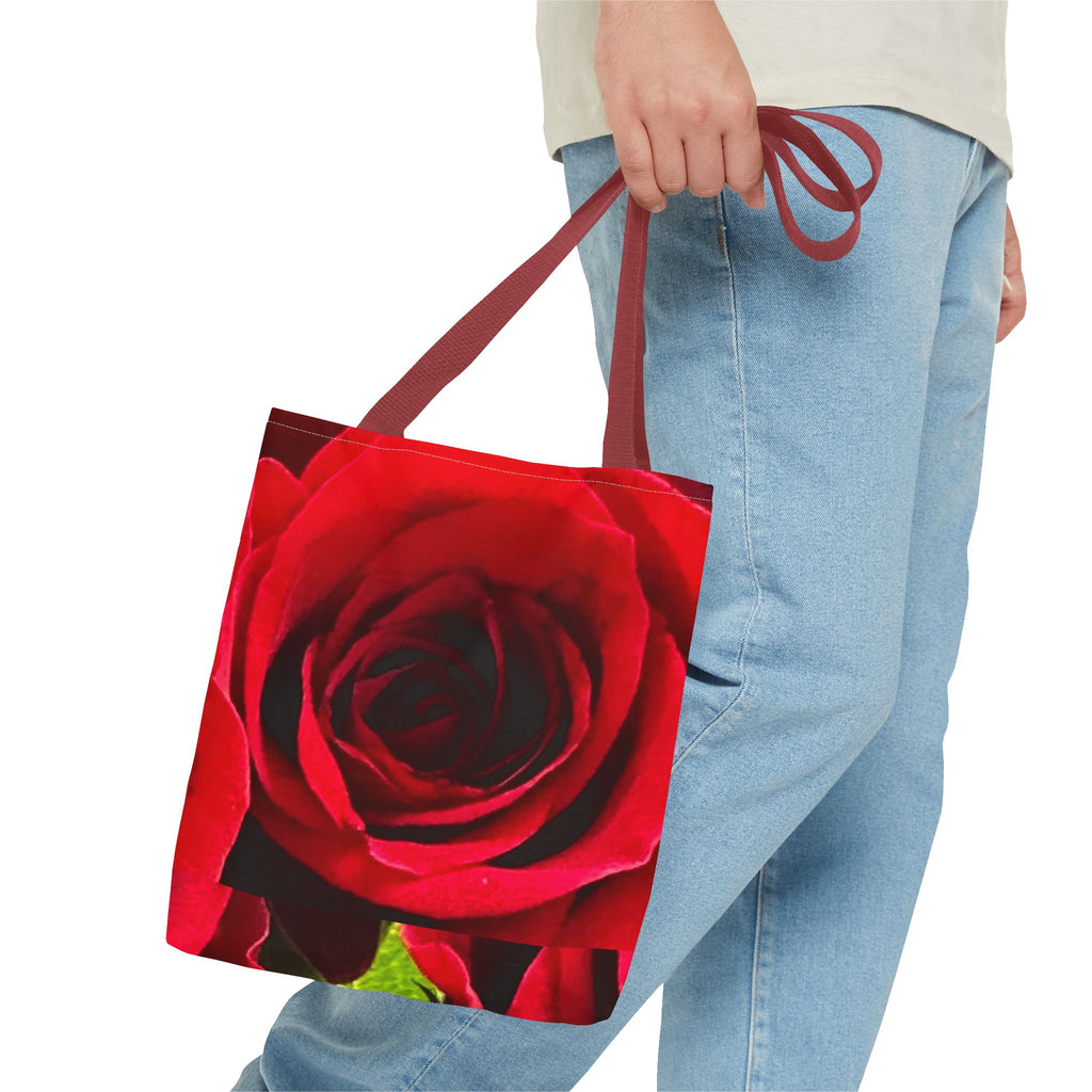 Romantic Floral Tote Bag, Stylish Grocery Bag, Perfect Gift for Mothers Day, Beach Tote, Everyday Use, AOP Red Rose Design