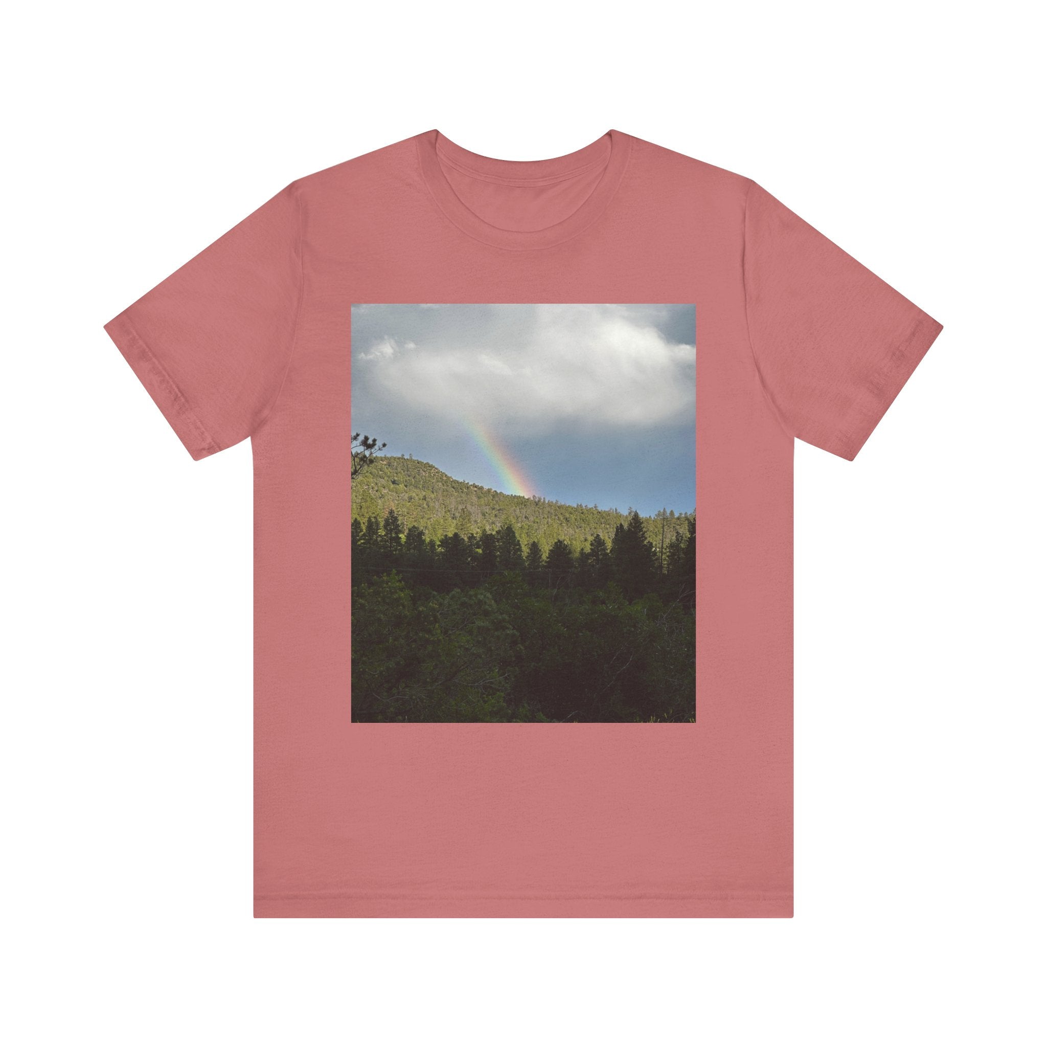 Unisex Rainbow Mountains Tee - Nature Lover Gift, Outdoor Apparel, Graphic Tee, Adventure Shirt, Eco-Friendly Top