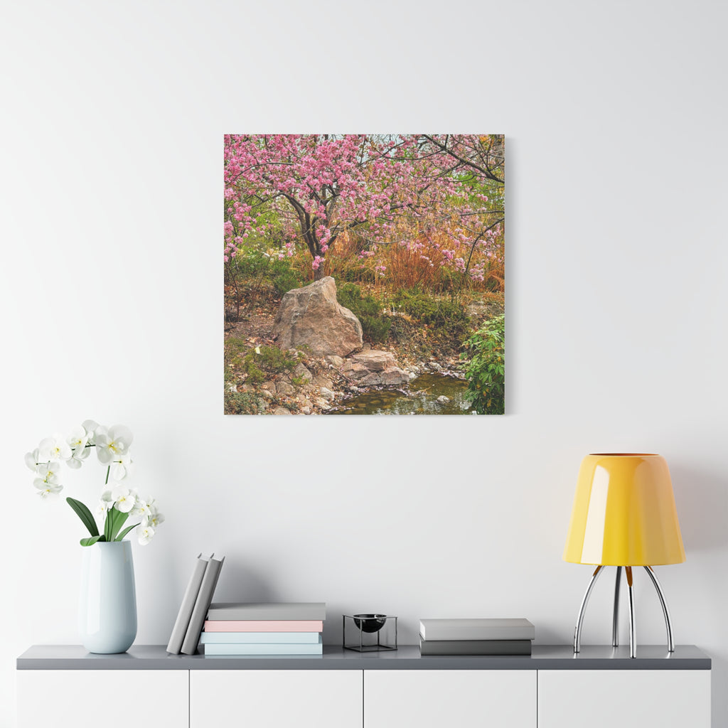 Canvas Wall Art, Pink Blossom Landscape Decor, Nature Photograph, Floral Print, Spring Home Decor, Gift for Nature Lovers