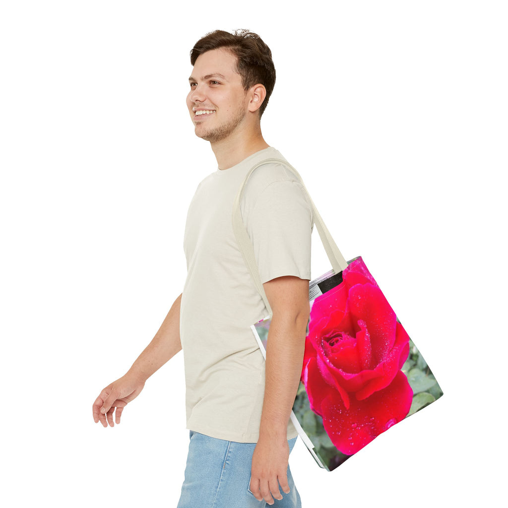 Vibrant Floral Tote Bag - Eco-Friendly Canvas, Perfect for Shopping, Beach Days, or Gift Giving - Rose Design
