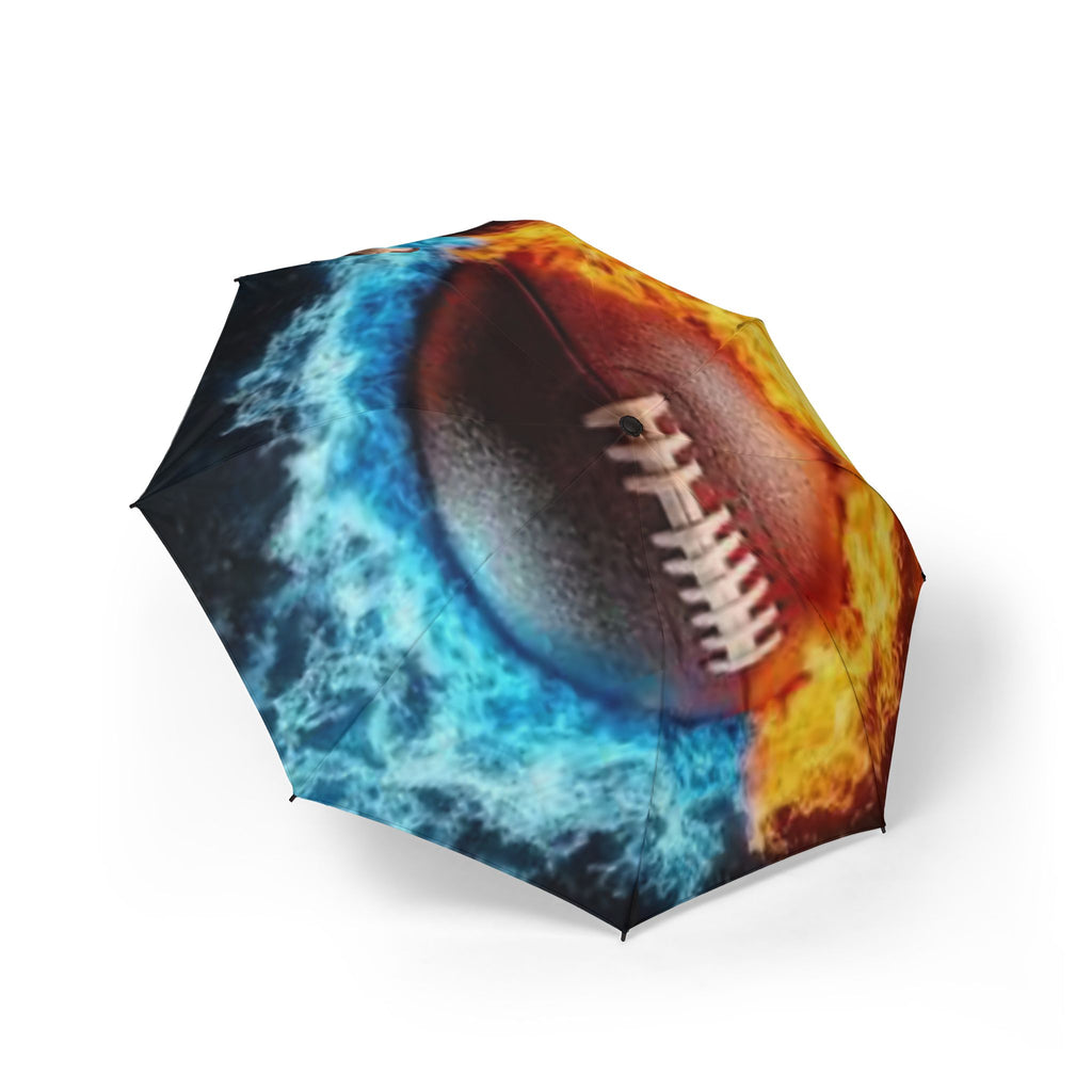 Fire & Ice Football Umbrella | Sports Gift, Weather Protection, Unique Design, Cool Umbrellas, Outdoor Accessories