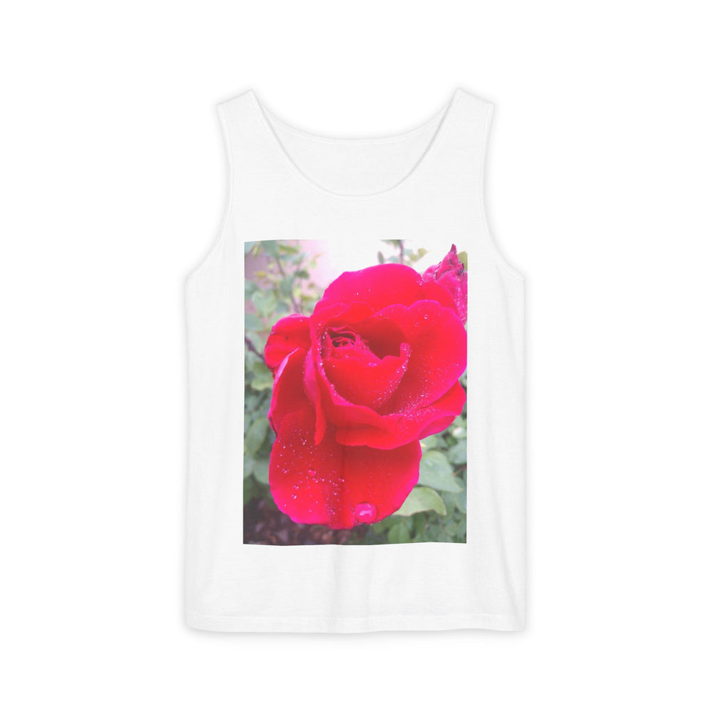 Rose Print Unisex Tank Top, Floral Graphic Tee, Summer Fashion, Beachwear, Gift for Her, Casual Outfit