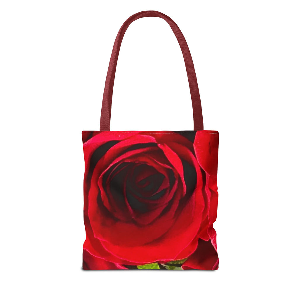 Romantic Floral Tote Bag, Stylish Grocery Bag, Perfect Gift for Mothers Day, Beach Tote, Everyday Use, AOP Red Rose Design