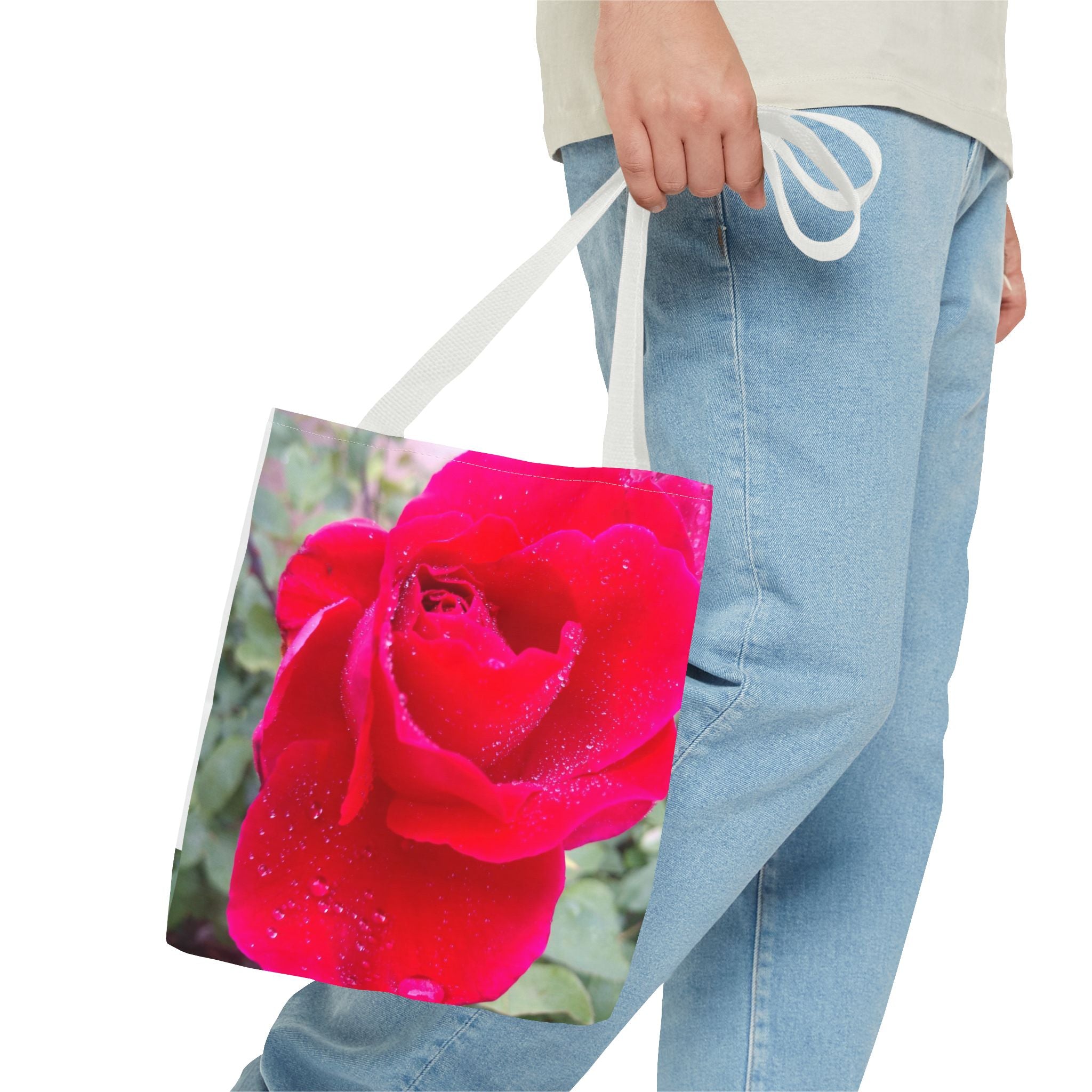 Vibrant Floral Tote Bag - Eco-Friendly Canvas, Perfect for Shopping, Beach Days, or Gift Giving - Rose Design