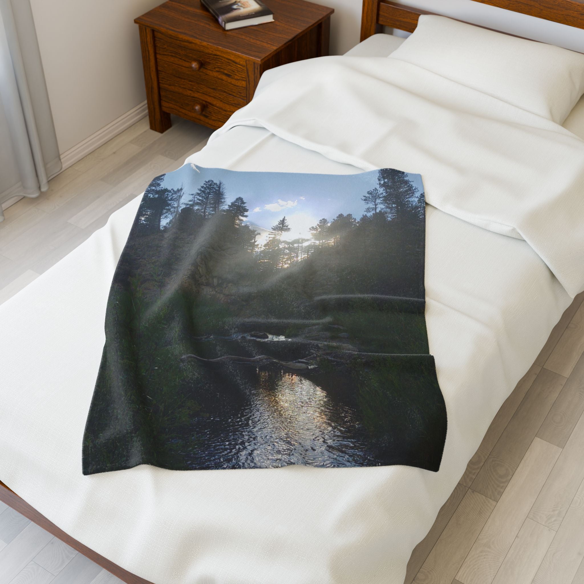 Serene Nature Velveteen Plush Blanket - Cozy Home Decor, Gifts for Nature Lovers, Camping Essentials, Soft Throw Blanket