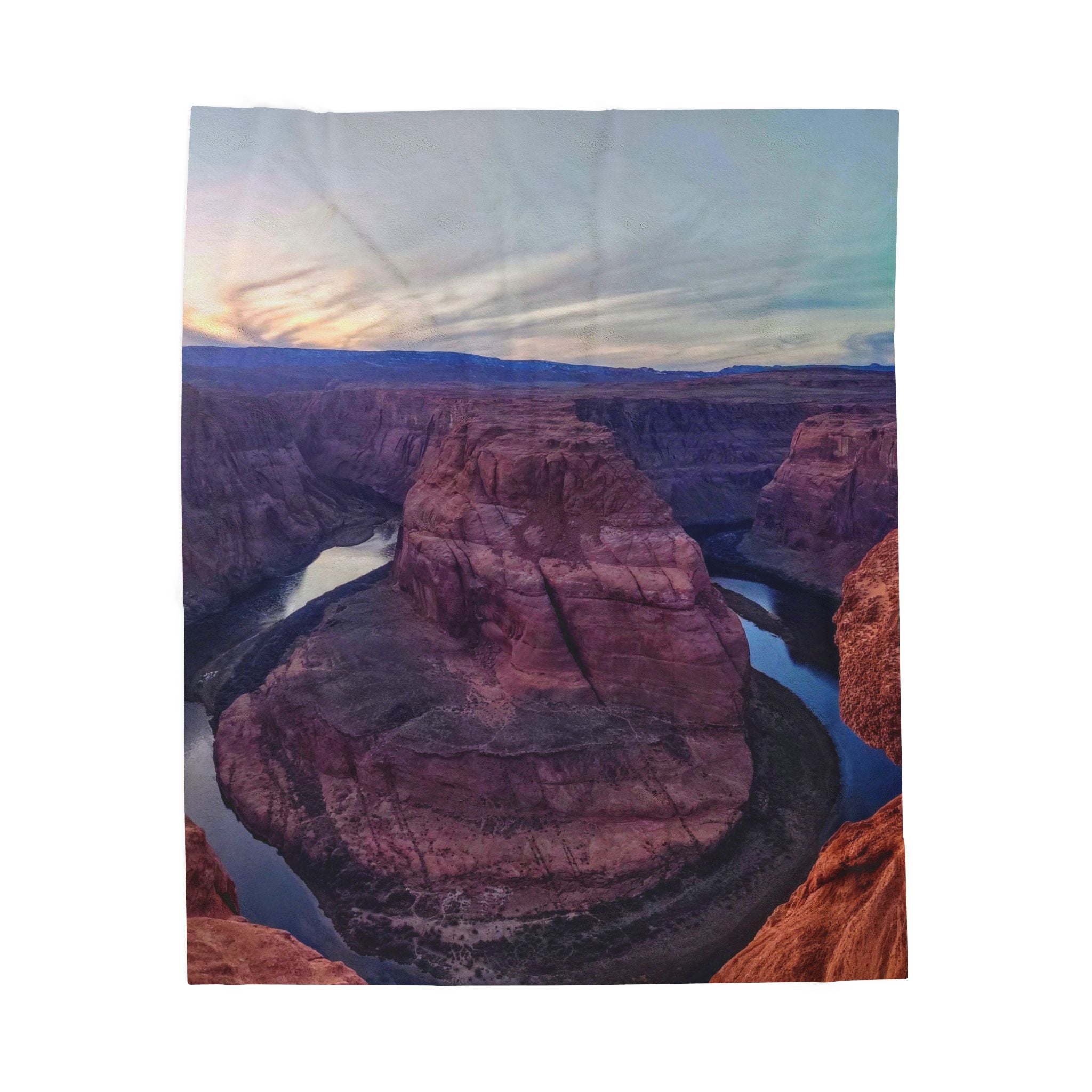 Scenic Velveteen Plush Blanket - Cozy Throw, Perfect Gift for Outdoor Lovers, Home Decor, Camping, Adventure, Sunset Vibe