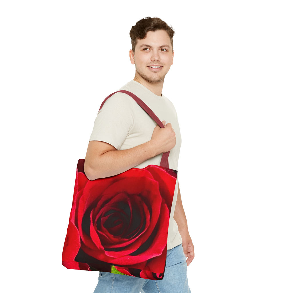 Romantic Floral Tote Bag, Stylish Grocery Bag, Perfect Gift for Mothers Day, Beach Tote, Everyday Use, AOP Red Rose Design