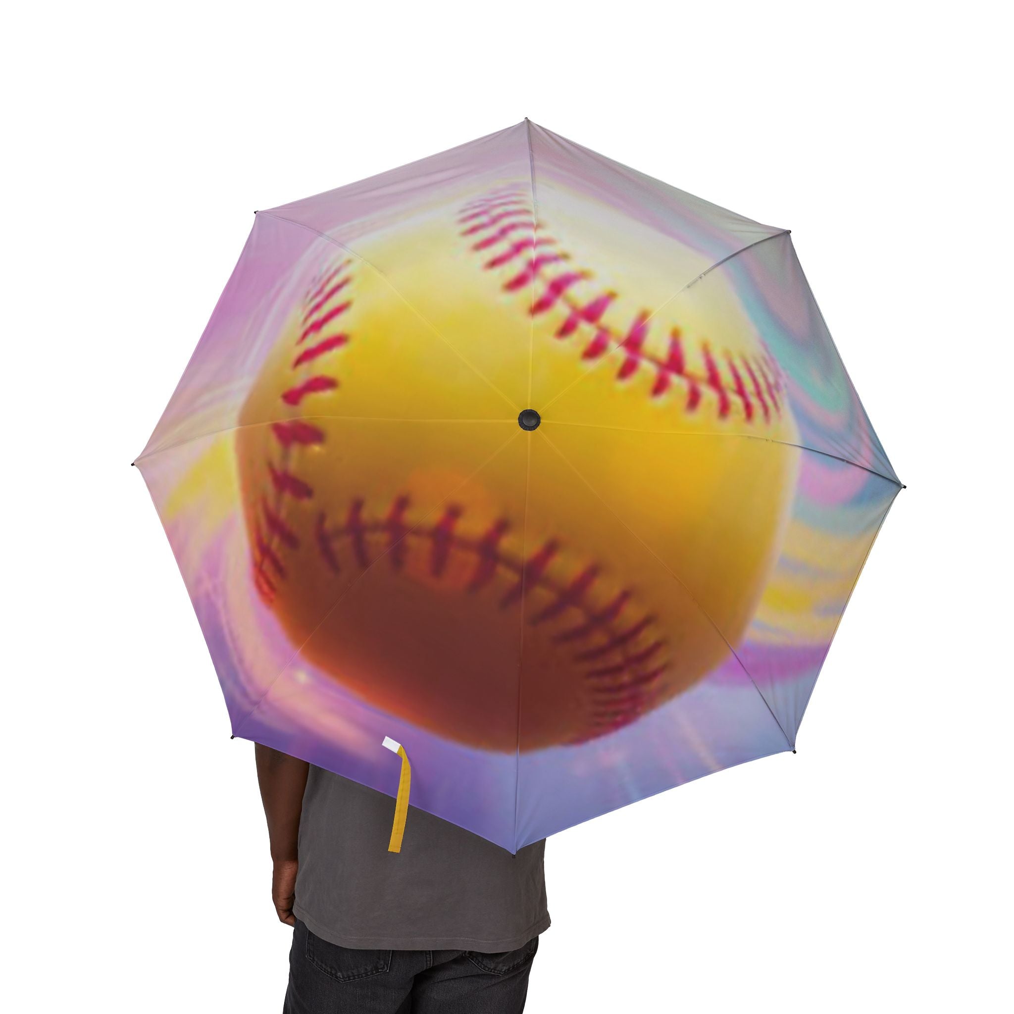 Baseball-Themed Foldable Umbrella | Compact Sports Umbrella, Gift for Baseball Lovers, Retro Baseball Design, Rain Protection, Unique [...]