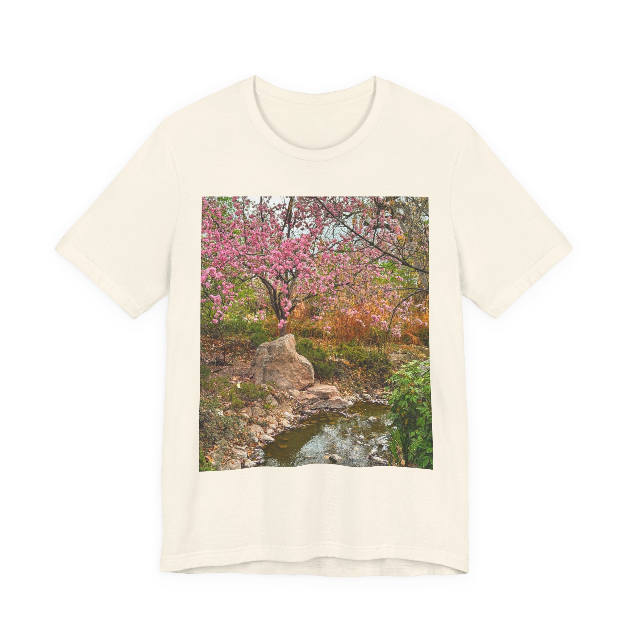 Serene Nature Print Tee, Botanical Shirt, Spring Fashion, Casual Outfit, Eco-Friendly Gift, Outdoor Lover's Wear