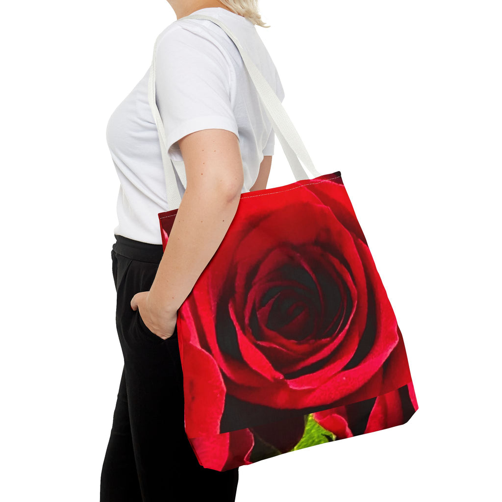 Romantic Floral Tote Bag, Stylish Grocery Bag, Perfect Gift for Mothers Day, Beach Tote, Everyday Use, AOP Red Rose Design