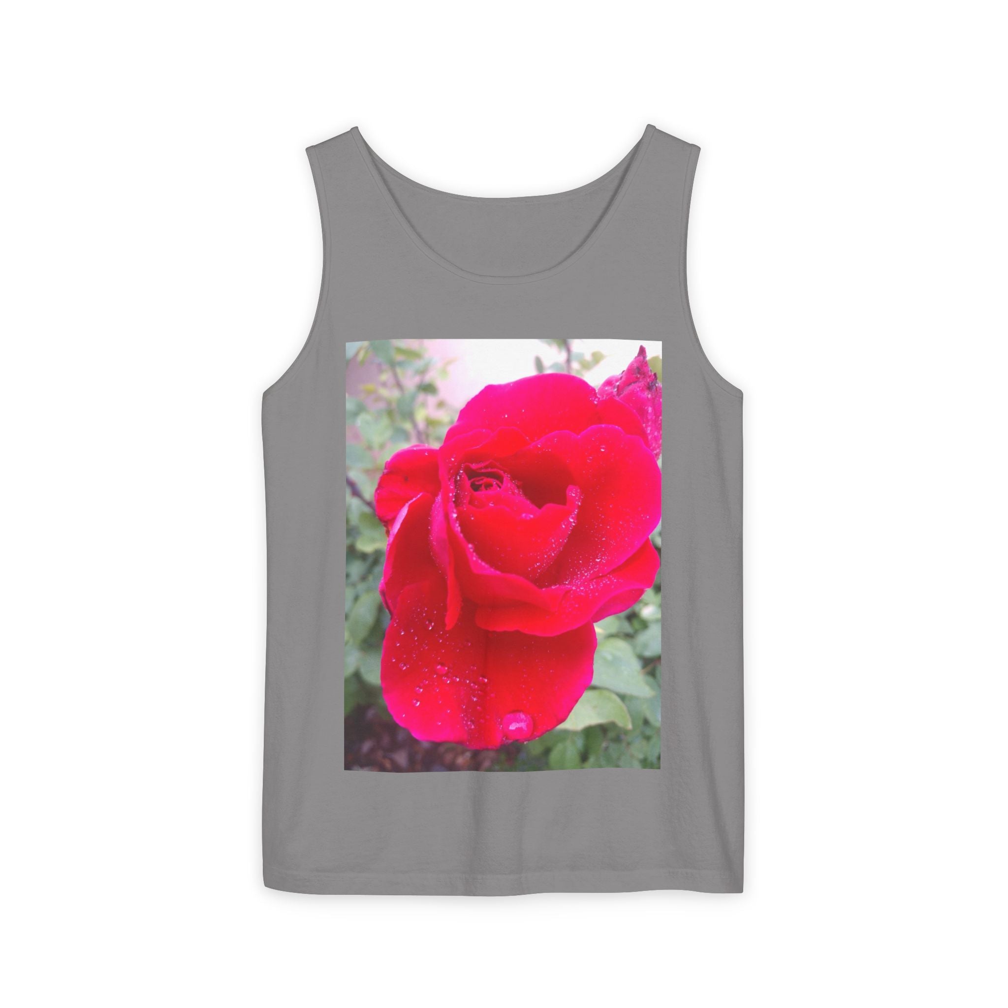 Rose Print Unisex Tank Top, Floral Graphic Tee, Summer Fashion, Beachwear, Gift for Her, Casual Outfit