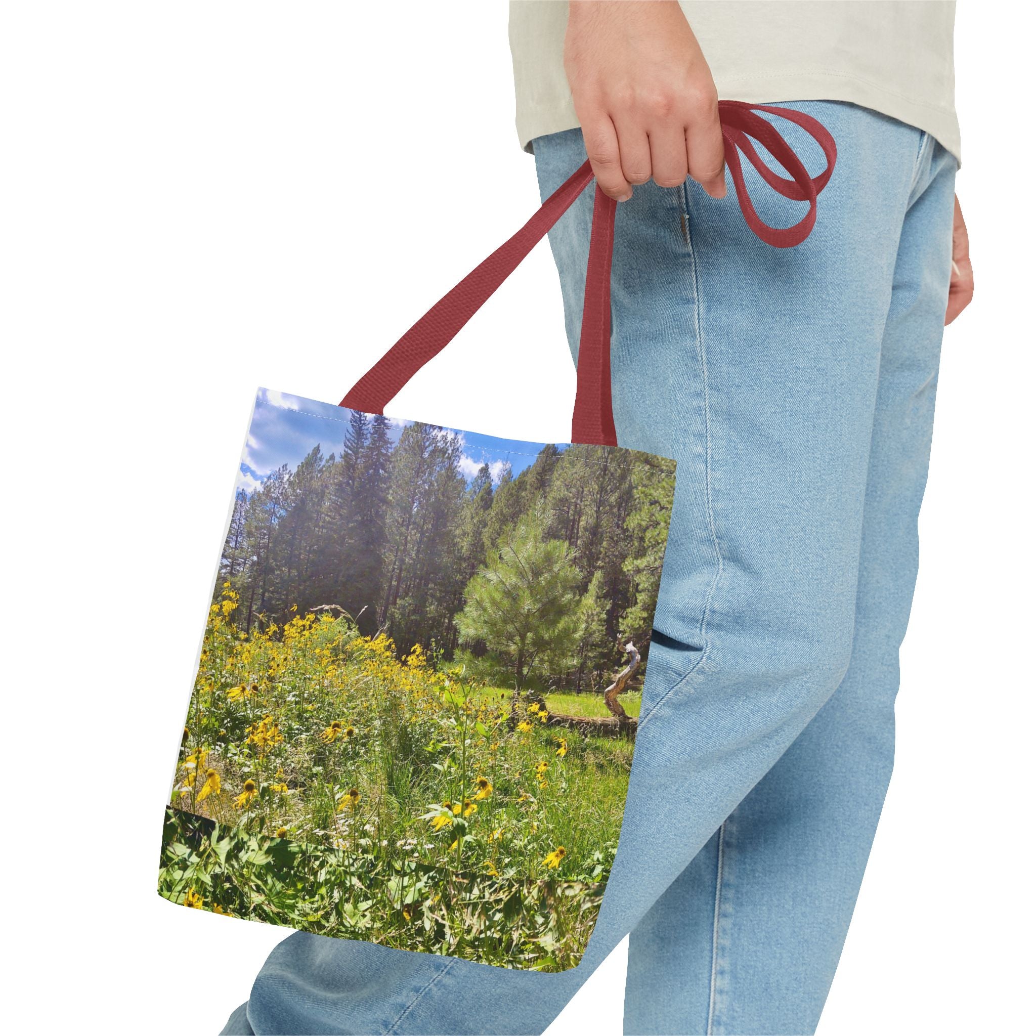 Nature-Inspired Tote Bag, Eco-Friendly Shopping Bag, Flower Print Purse, Gift for Nature Lovers, Summer Picnic Carrier