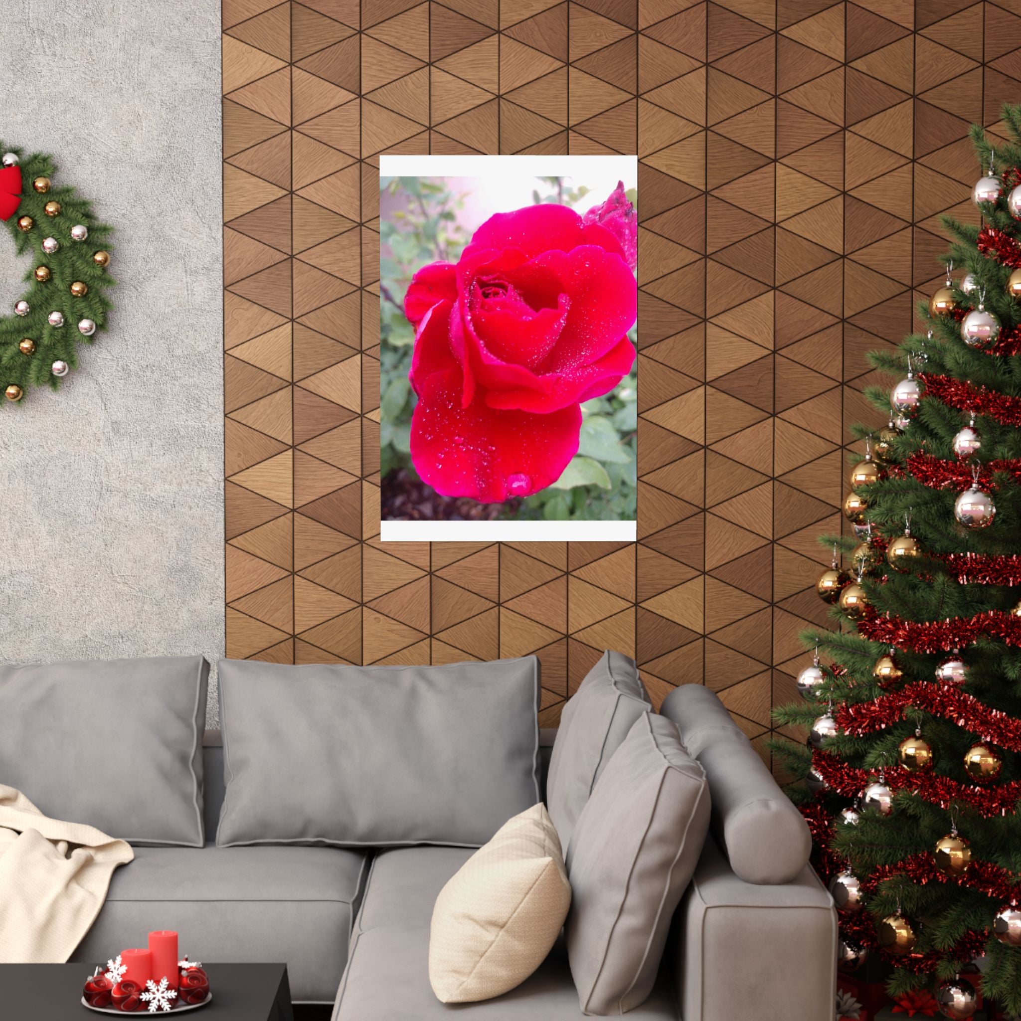 Vibrant Floral Matte Poster, Home Decor, Wall Art, Gift for Her, Red Rose Print, Botanical Wall Art, Romantic Decoration