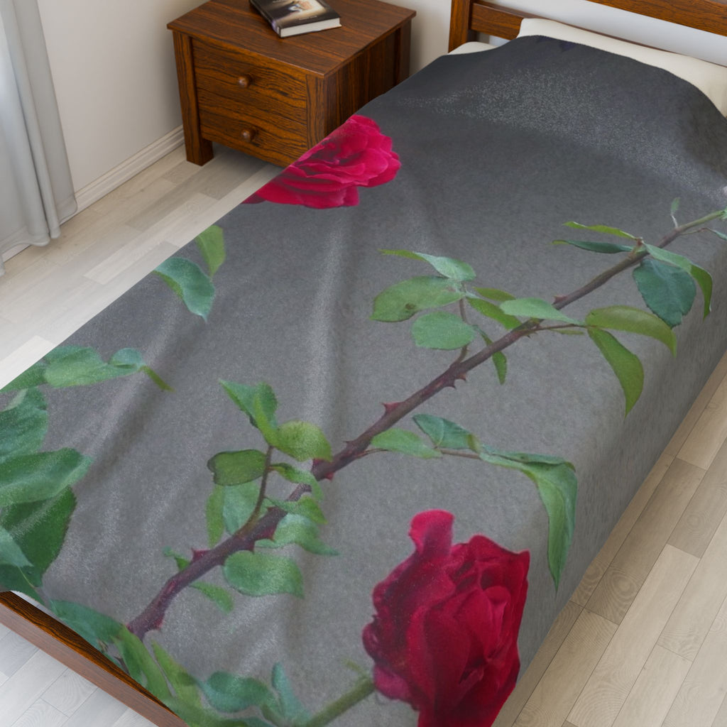 Cozy Floral Velveteen Plush Blanket | Soft Throw | Home Decor | Gift for Her, Valentine's Day, Anniversary, Wedding
