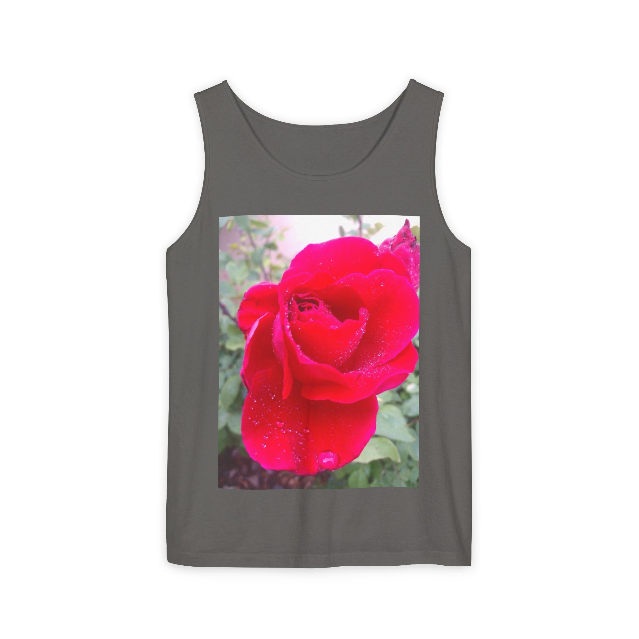 Rose Print Unisex Tank Top, Floral Graphic Tee, Summer Fashion, Beachwear, Gift for Her, Casual Outfit