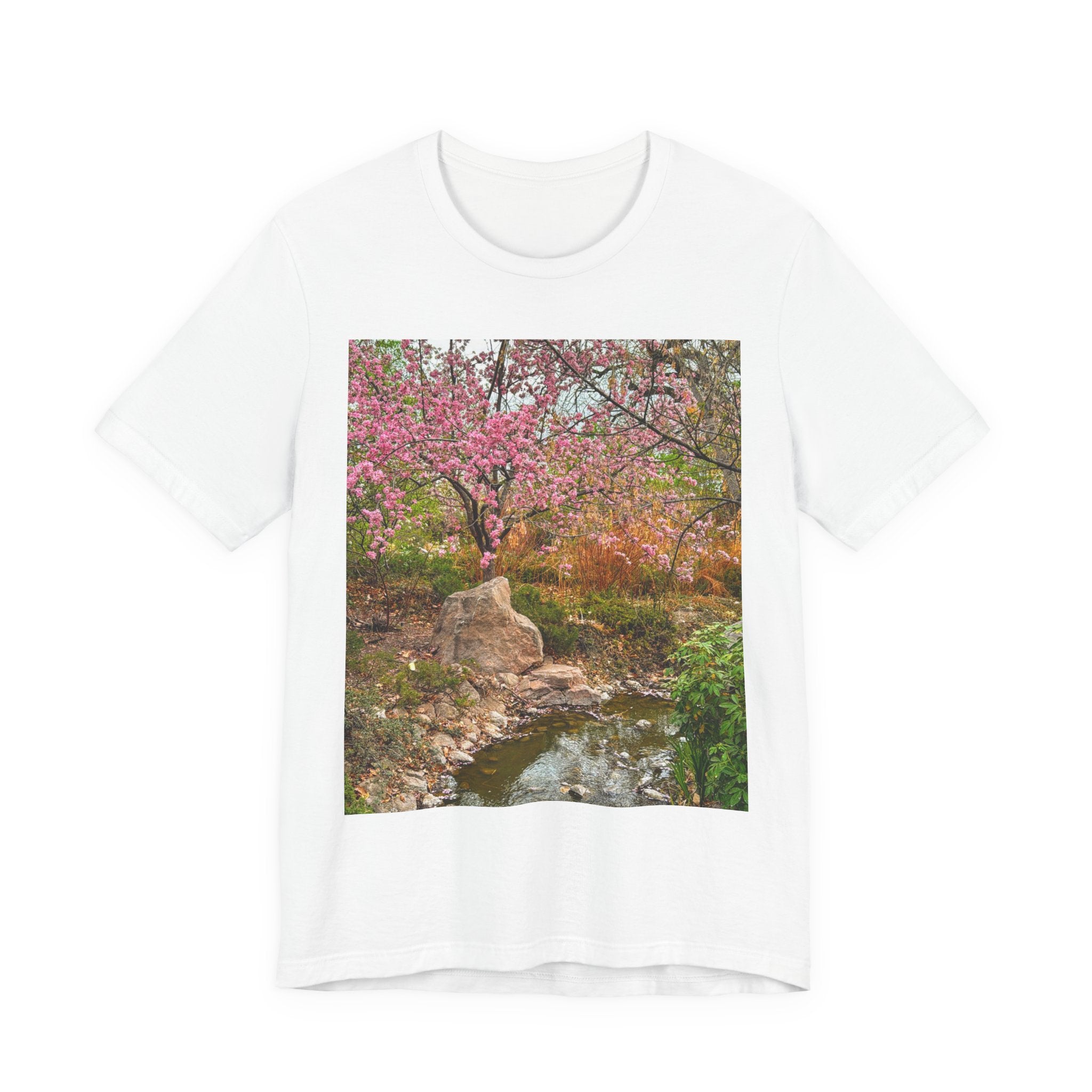 Serene Nature Print Tee, Botanical Shirt, Spring Fashion, Casual Outfit, Eco-Friendly Gift, Outdoor Lover's Wear