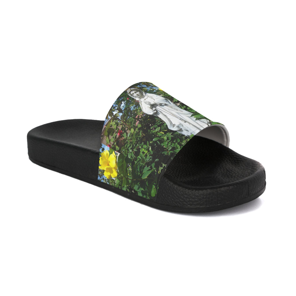 Whimsical Women's Slide Sandals with Floral Design, Summer Footwear, Garden Slip-Ons, Unique Gift for Her, Casual Outdoor Shoes