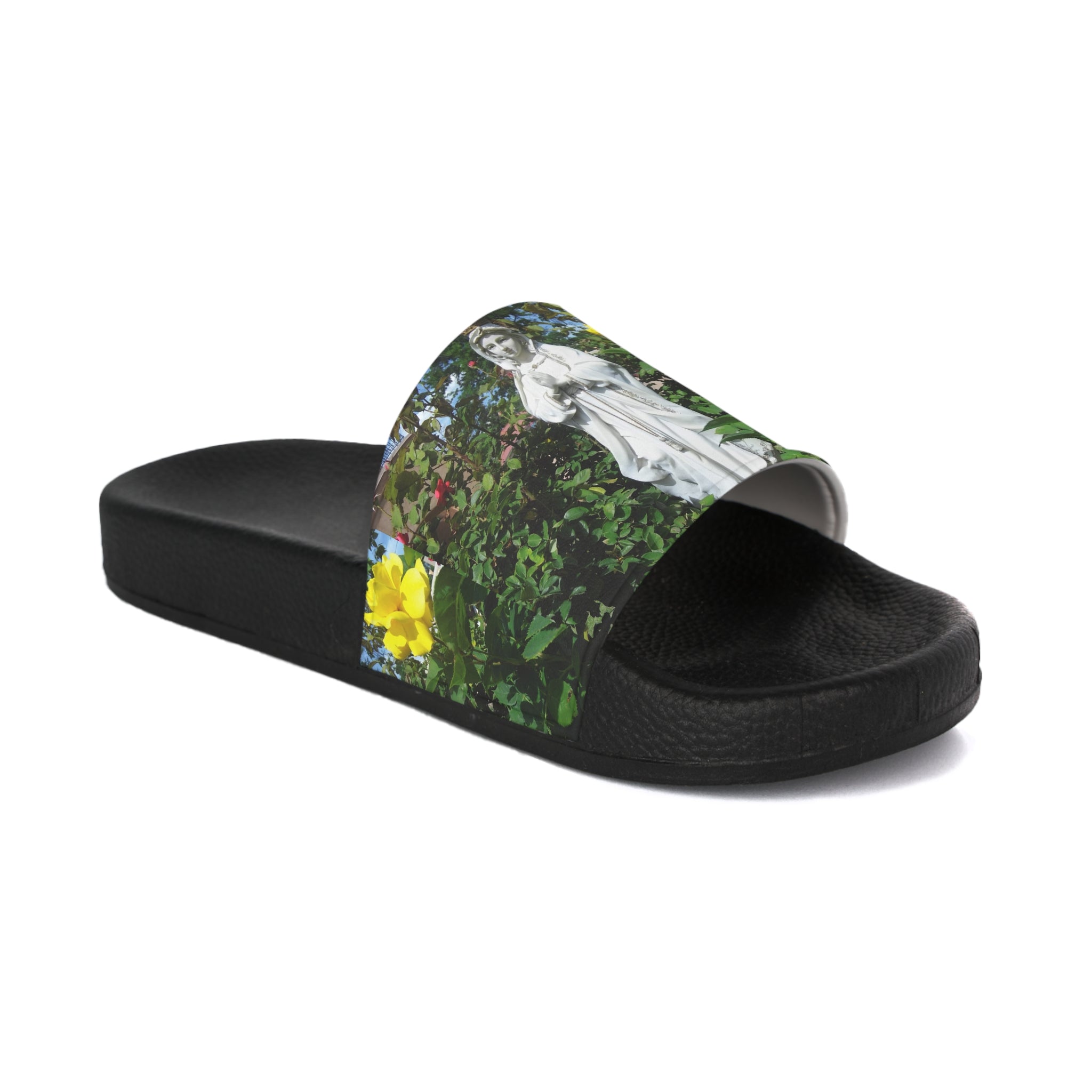 Whimsical Women's Slide Sandals with Floral Design, Summer Footwear, Garden Slip-Ons, Unique Gift for Her, Casual Outdoor Shoes
