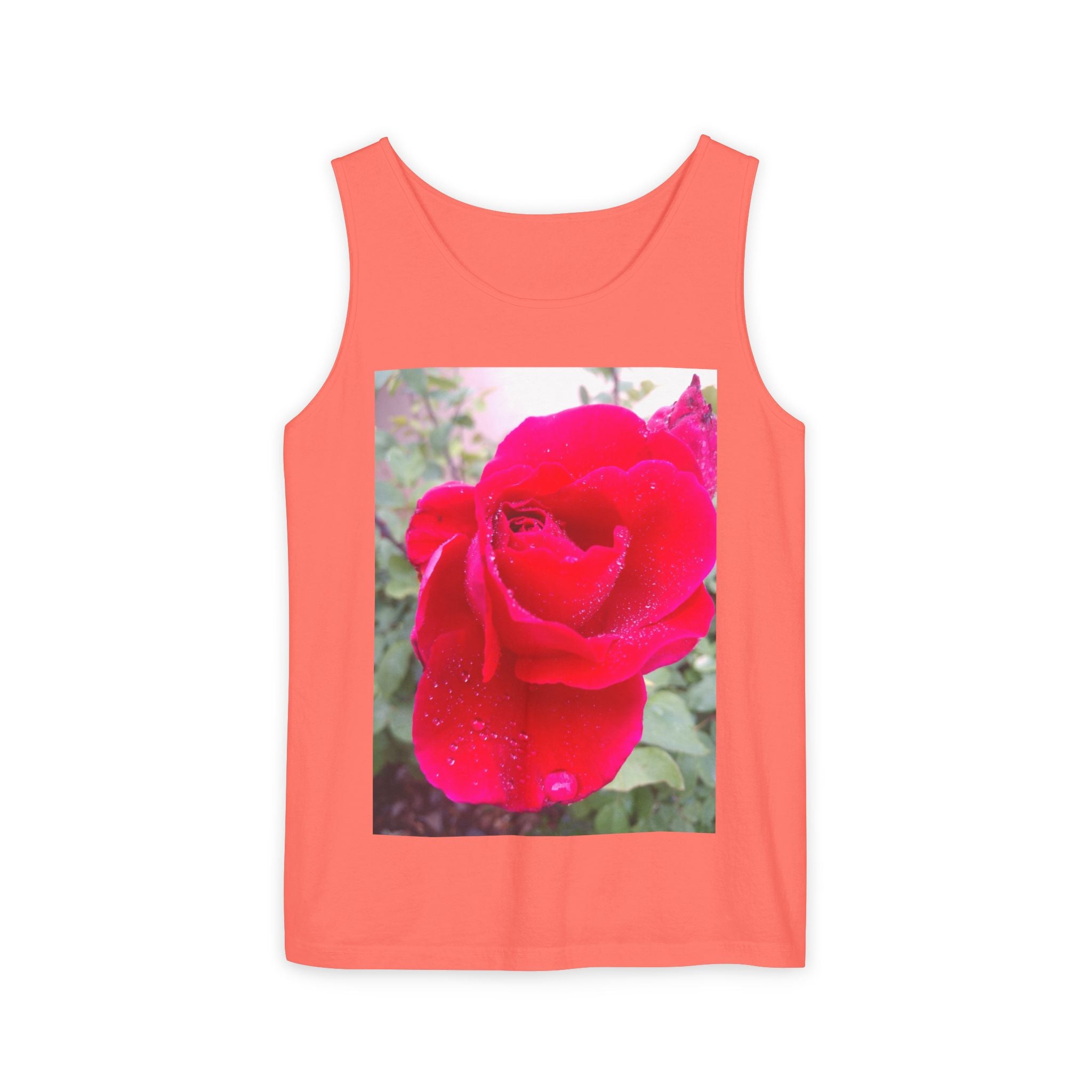 Rose Print Unisex Tank Top, Floral Graphic Tee, Summer Fashion, Beachwear, Gift for Her, Casual Outfit