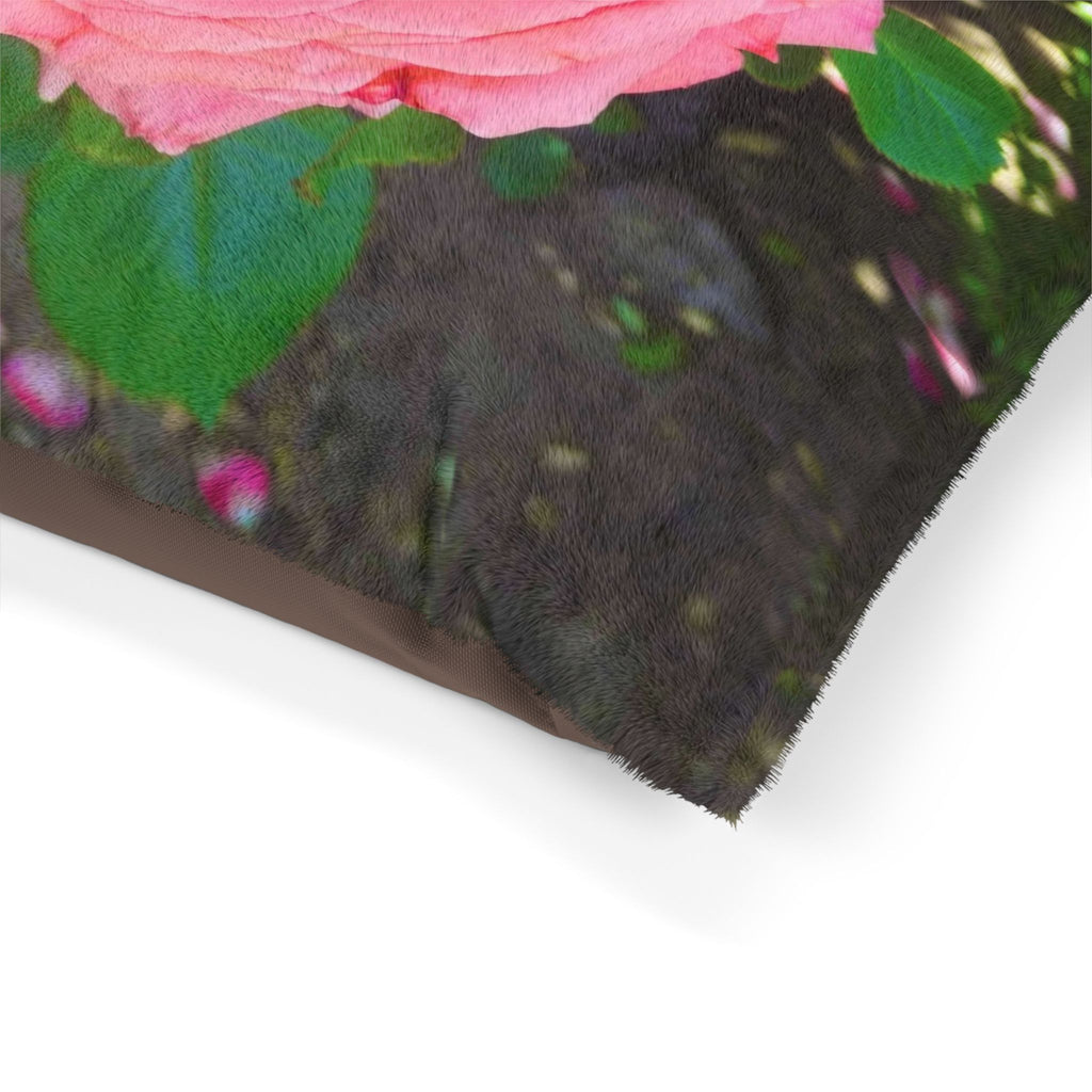 Floral Pet Bed, Cozy Dog Bed, Cat Bed with Rose Design, Pet Sleep Cushion, Stylish Pet Furniture