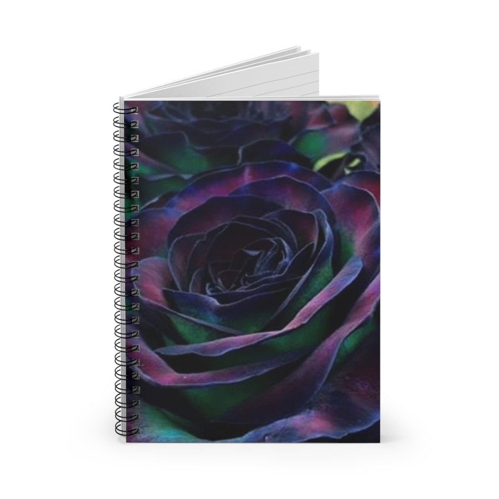Dark Floral Spiral Notebook - Ruled Line, Journal, Stationery, Gifts for Writers, Rose Design Notebook, Academic Planner, Art Lovers