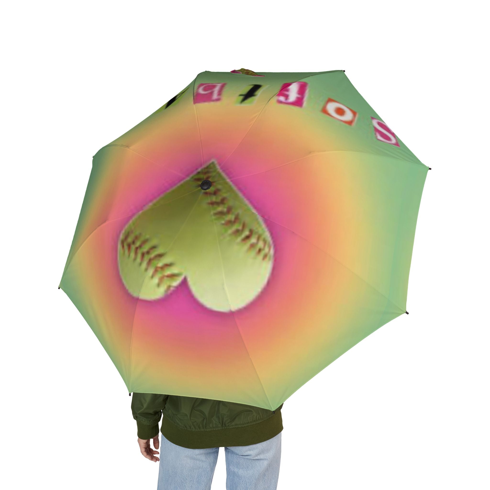 Colorful Heart Design Foldable Umbrella, Cute Umbrella, Travel Umbrella, Gift for Her, Rainy Day Essentials, Compact Umbrella