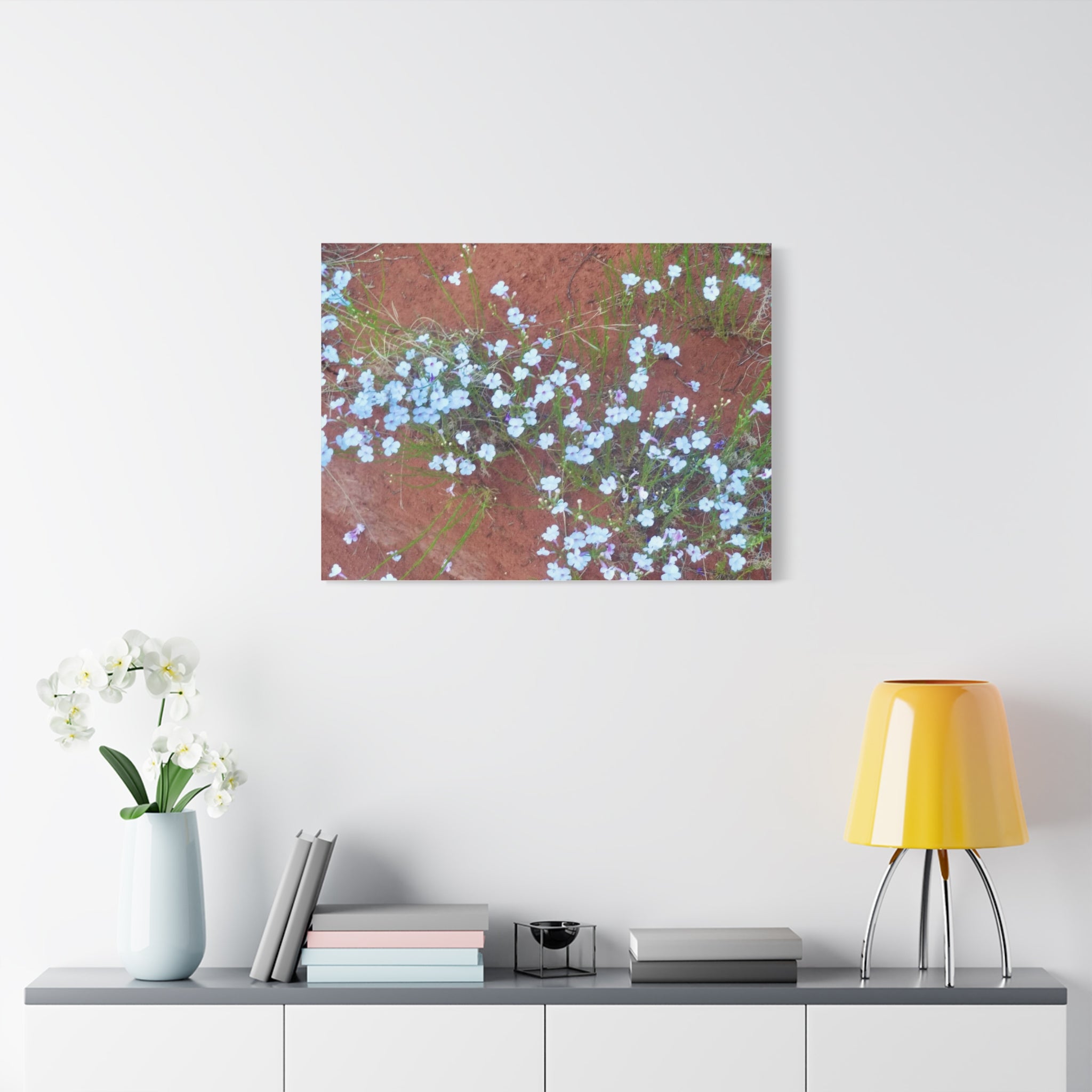 Botanical Wall Art, Flower Decor, Nature Canvas, Home Decoration, Blue Floral Print, Gift for Her, Art for Living Room
