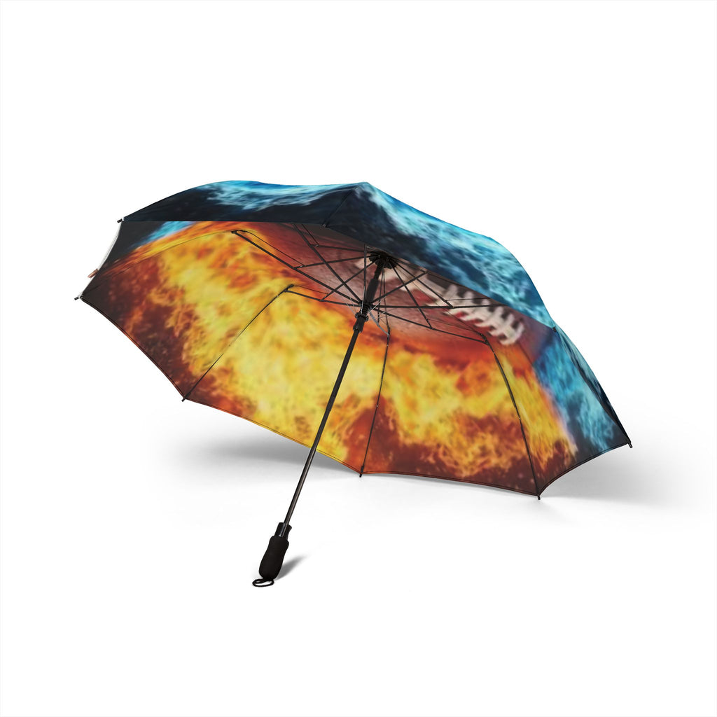 Fire & Ice Football Umbrella | Sports Gift, Weather Protection, Unique Design, Cool Umbrellas, Outdoor Accessories
