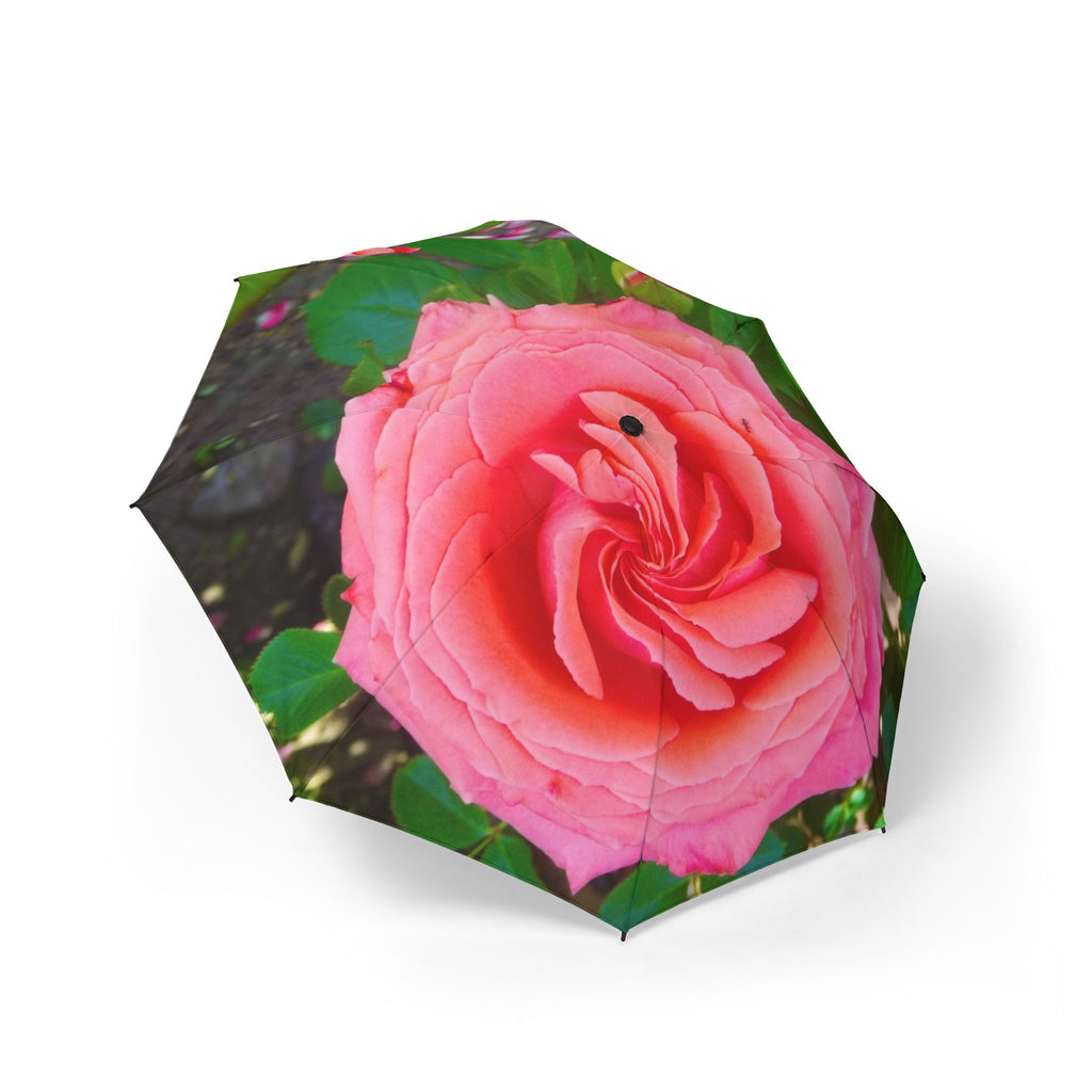 Charming Floral Umbrella, Semi-Automatic Rain Gear, Unique Gift for Her, Spring and Summer Essential, Flower Print Folding Umbrella